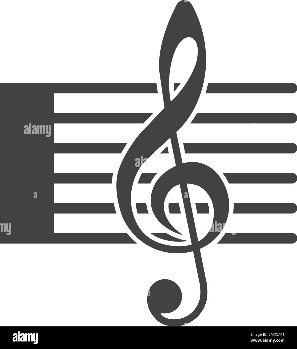 Icona della nota musicale, disegno del simbolo dell'illustrazione vettoriale Illustrazione Vettoriale