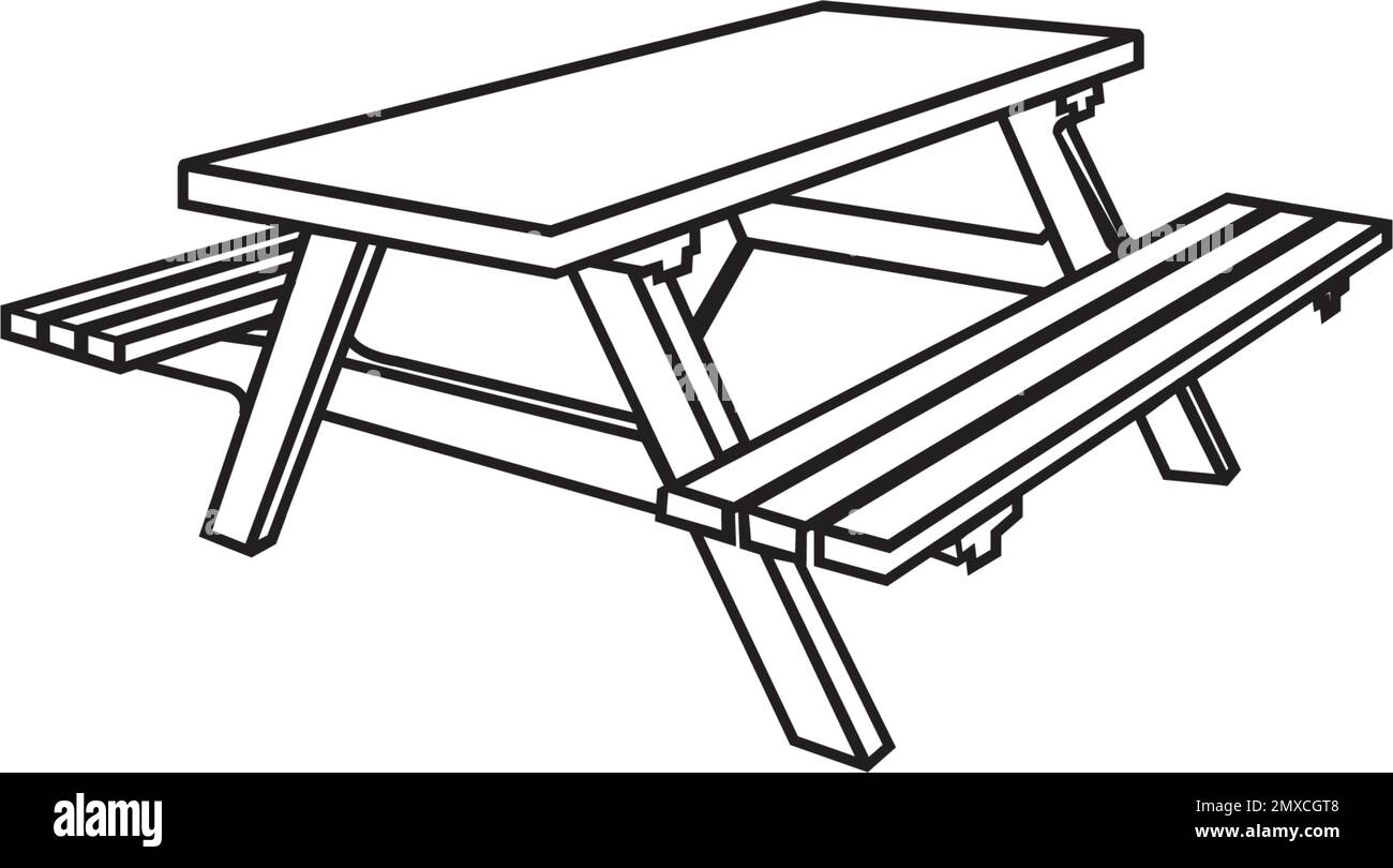 Picnic tavolo icona disegno vettoriale illustrazione, simbolo e sfondo  Immagine e Vettoriale - Alamy