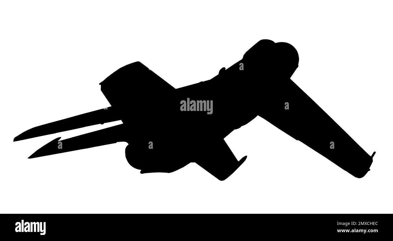 Silhouette di jet fighter esercito isolato su bianco. Macchine militari Foto Stock