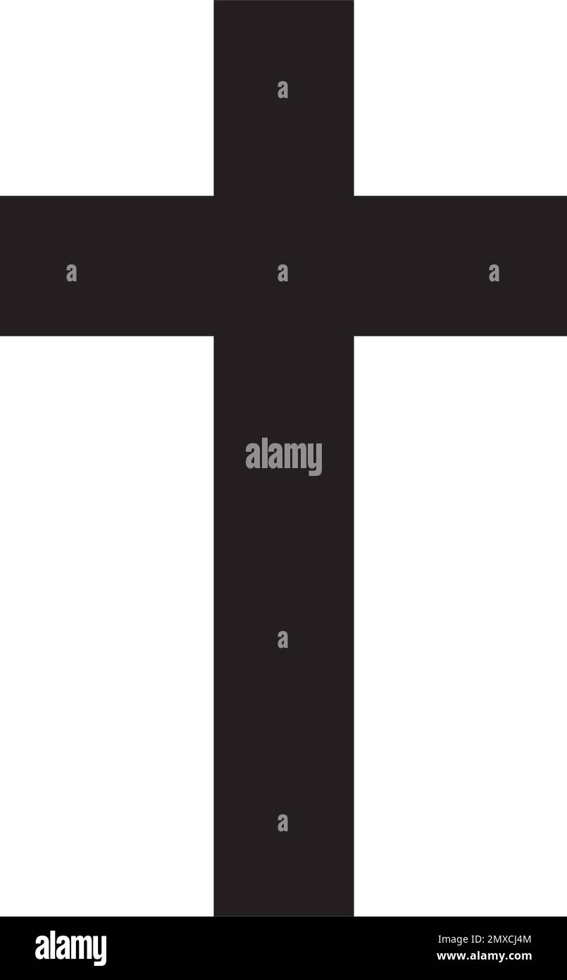 Simbolo di croce cristiana, modello di disegno di illustrazione vettoriale. Illustrazione Vettoriale