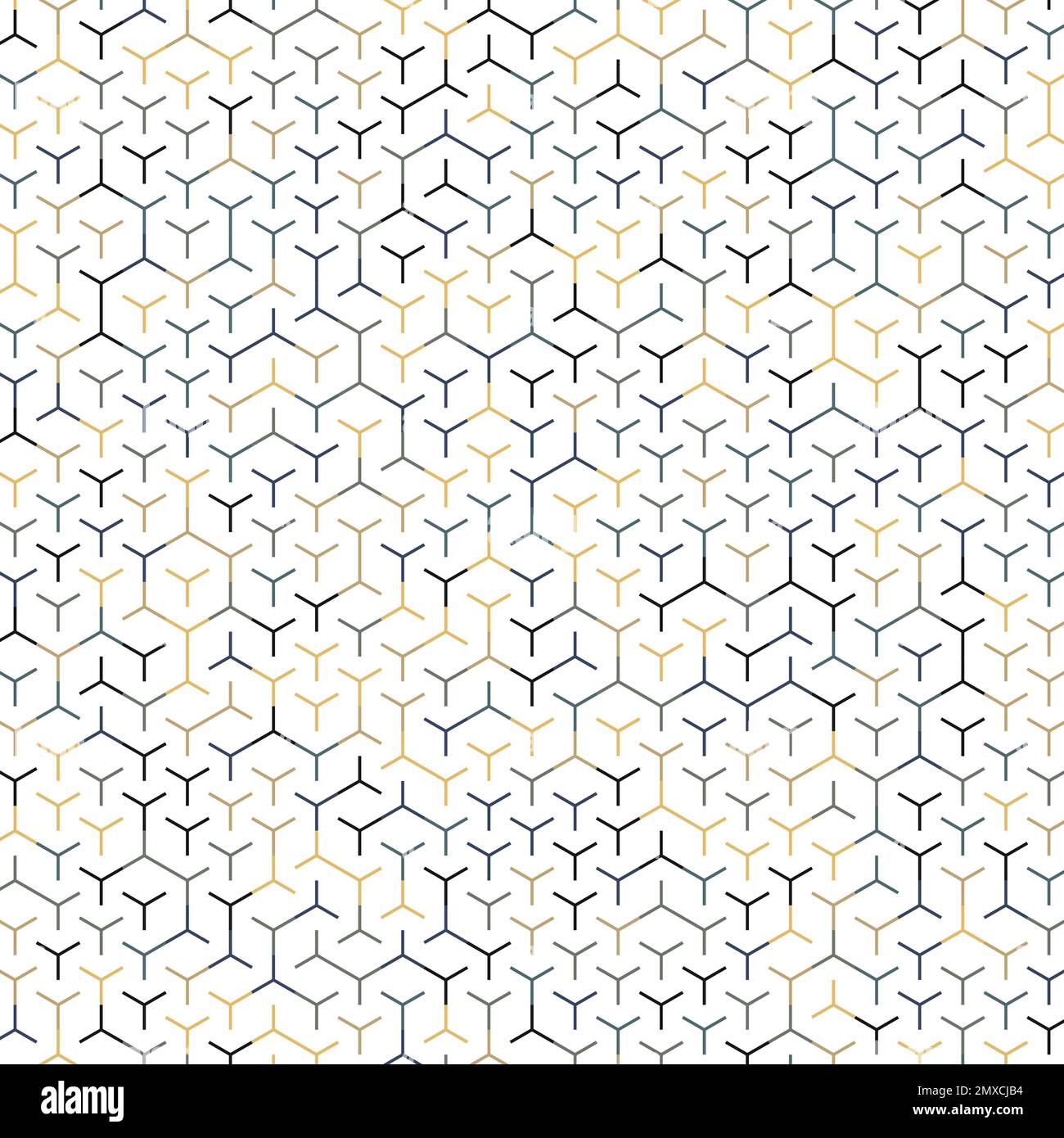 Illustrazione del modello generativo del labirinto esagonale Illustrazione Vettoriale