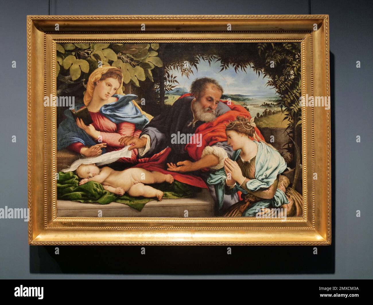 Lorenzo Lotto paninting esposto all'Accademia Carrara di Bergamo Foto Stock