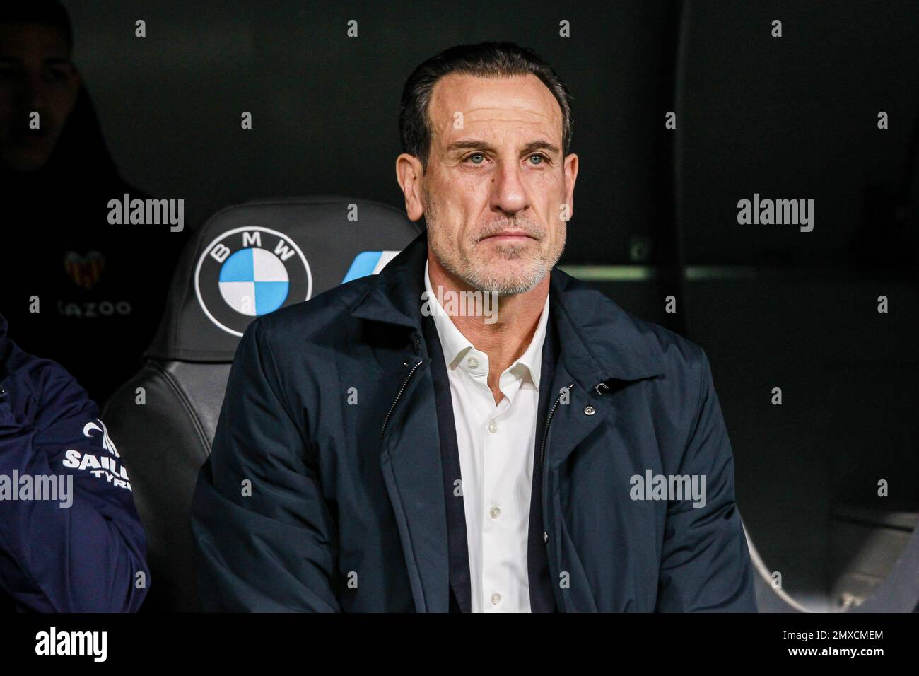 Salvador Gonzalez 'Voro', allenatore capo di Valencia durante il campionato spagnolo la Liga partita di calcio tra il Real Madrid e Valencia CF il 2 febbraio 2023 allo stadio Santiago Bernabeu di Madrid, Spagna - Foto: Irina R Hipolito/DPPI/LiveMedia Foto Stock