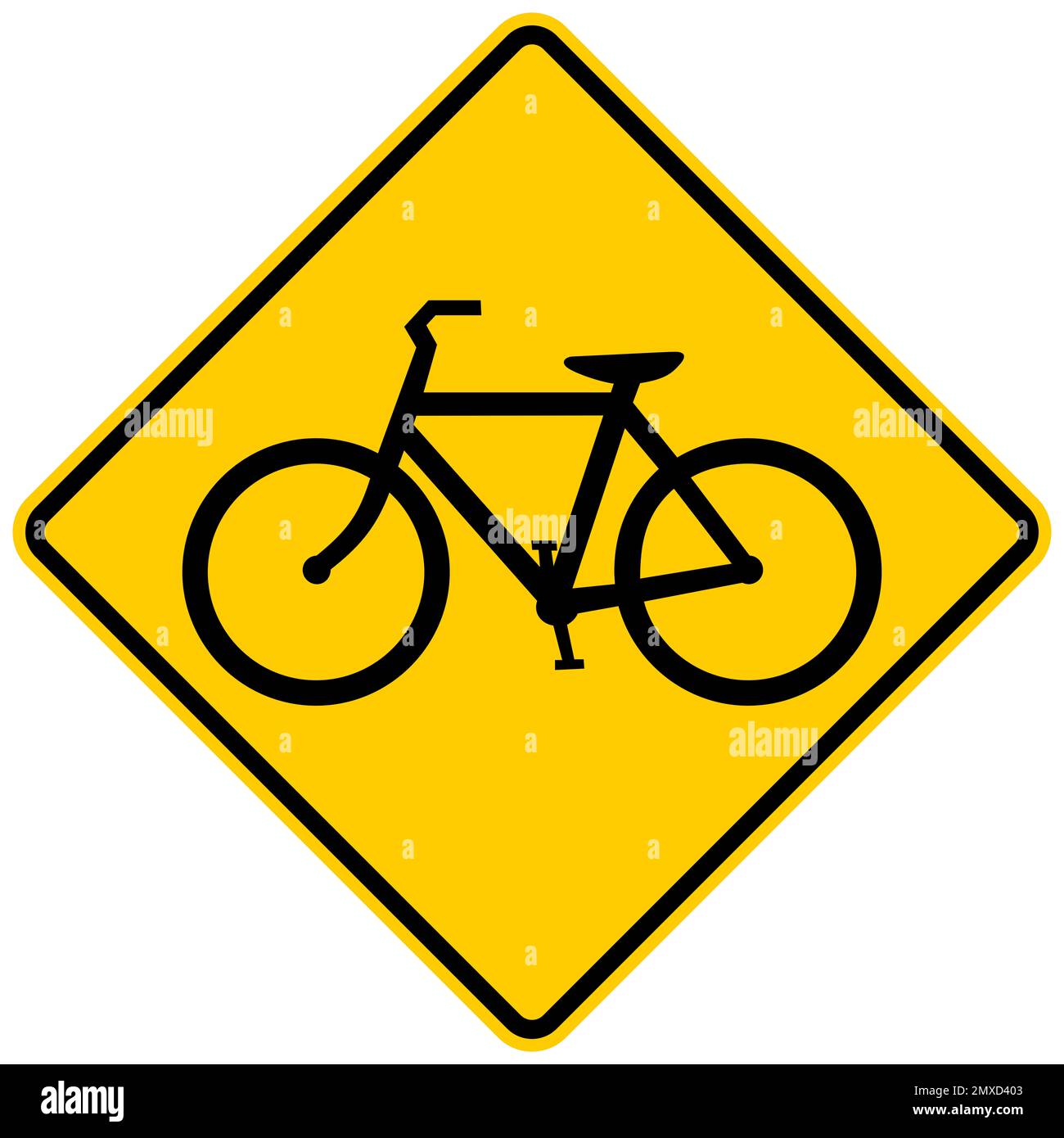 Segnale di avvertenza bicicletta Foto Stock