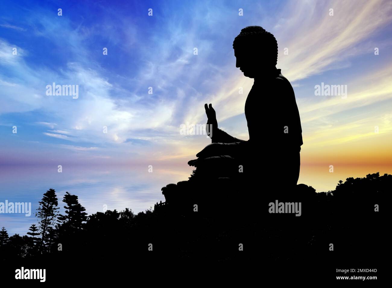 Il Grande Buddha al Monastero di po Lin, Hong Kong, Isola di Lantau, Ngong Ping Foto Stock