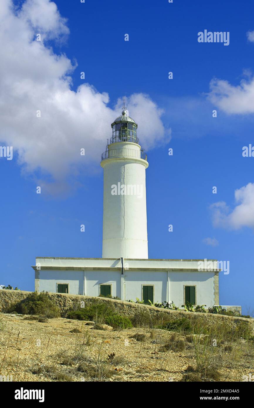 Faro di far de la Mola a Formentera, componendo, Spagna, Isole Baleari, Formentera, El Pilar de la Mola Foto Stock
