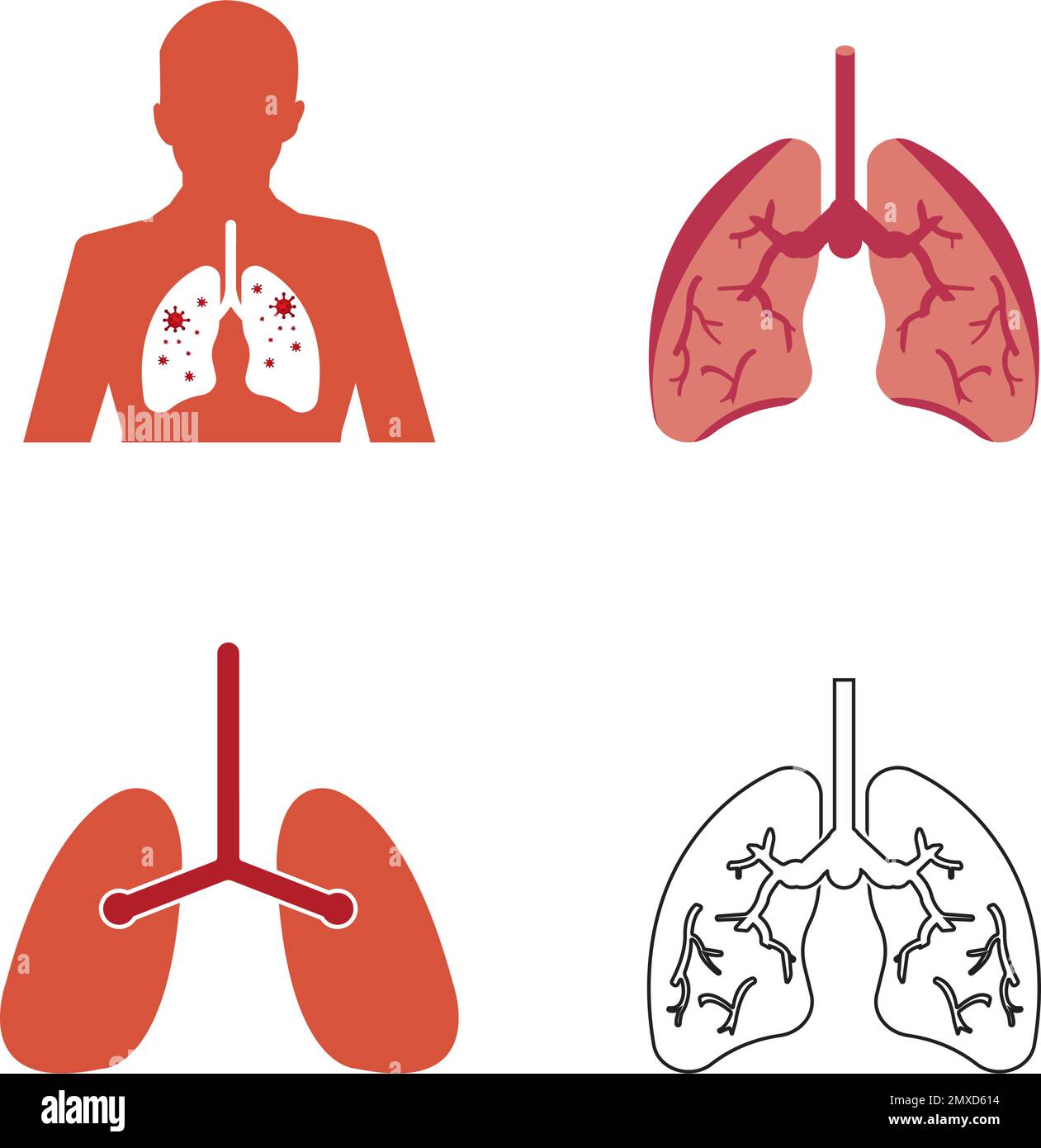 Icona polmoni modello disegno illustrazione vettoriale.EPS 10 Illustrazione Vettoriale