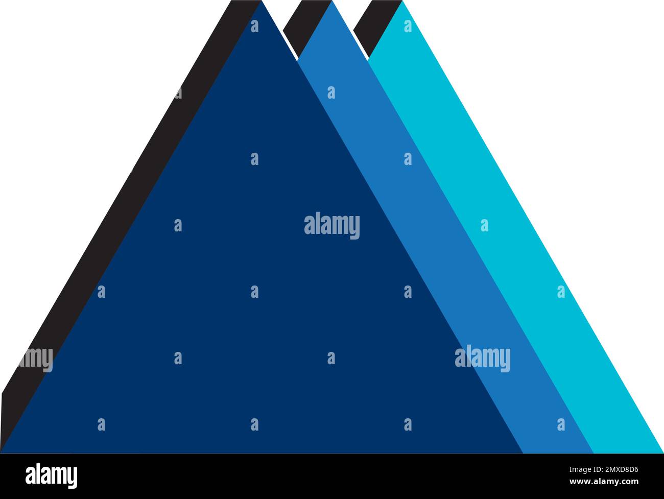 Tre triangoli di logo elemento innovativo e creativo ispirazione per le imprese. Illustrazione Vettoriale