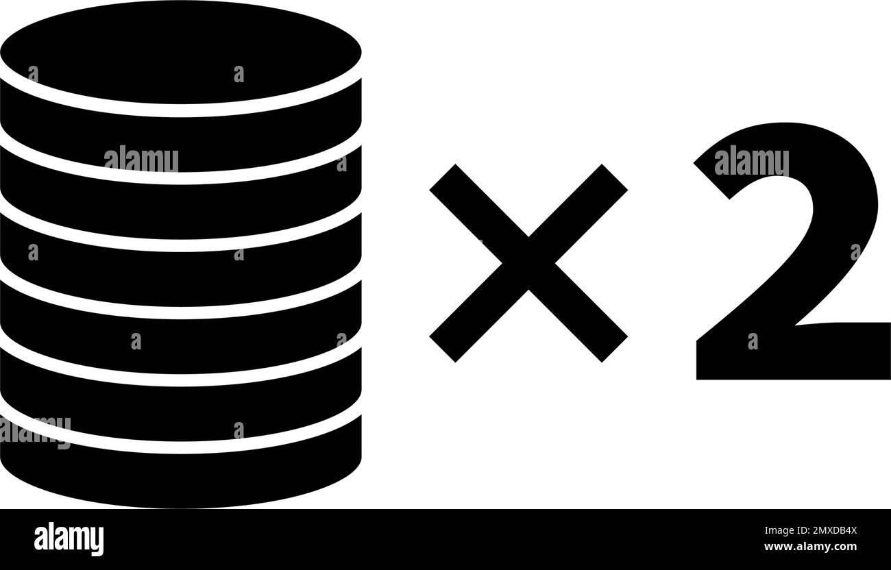 Casino Coins 2x scommessa icona. Vettore modificabile. Illustrazione Vettoriale