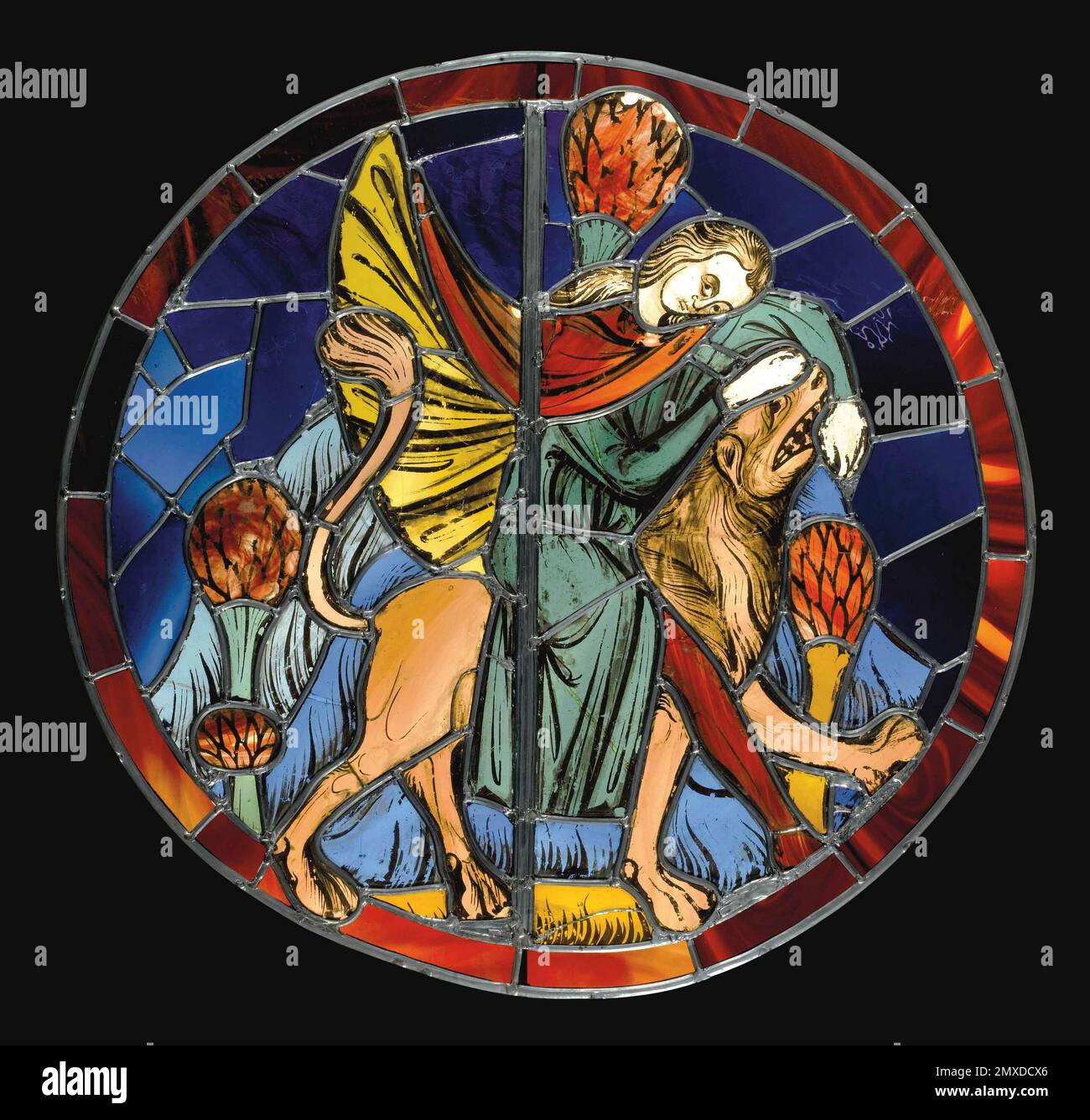 Samson lotta con il Leone. Museo: Musée National du Moyen Âge (Musée de Cluny). Autore: ANONIMO. Foto Stock