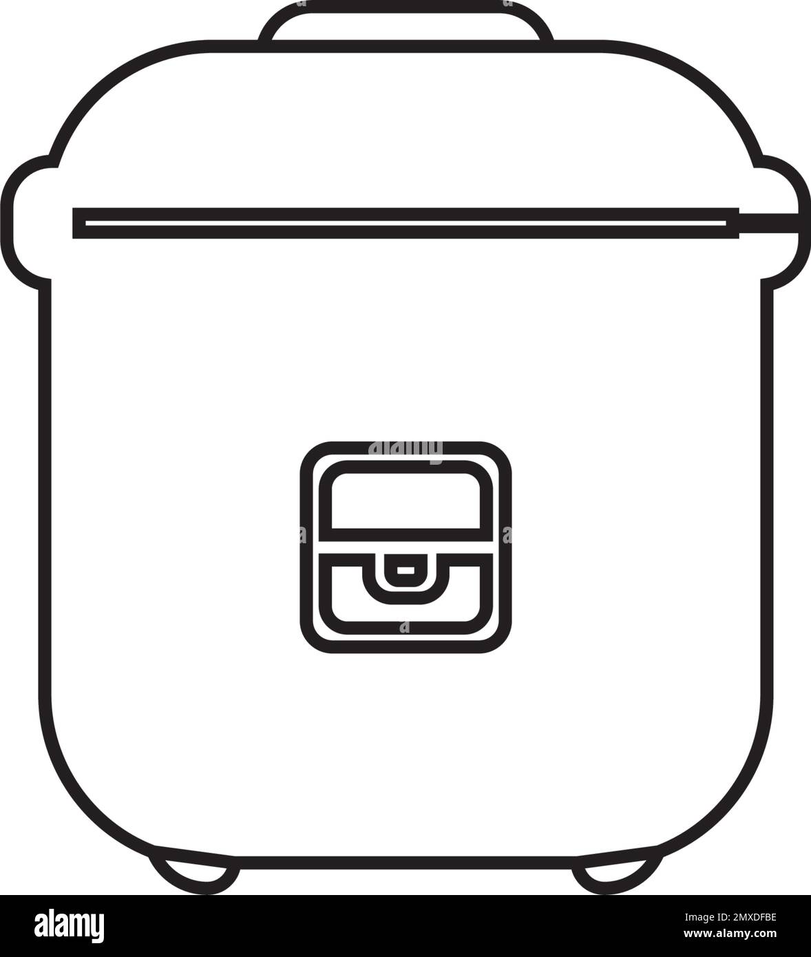 Vettore icona cuoci riso elettrico isolato Illustrazione Vettoriale