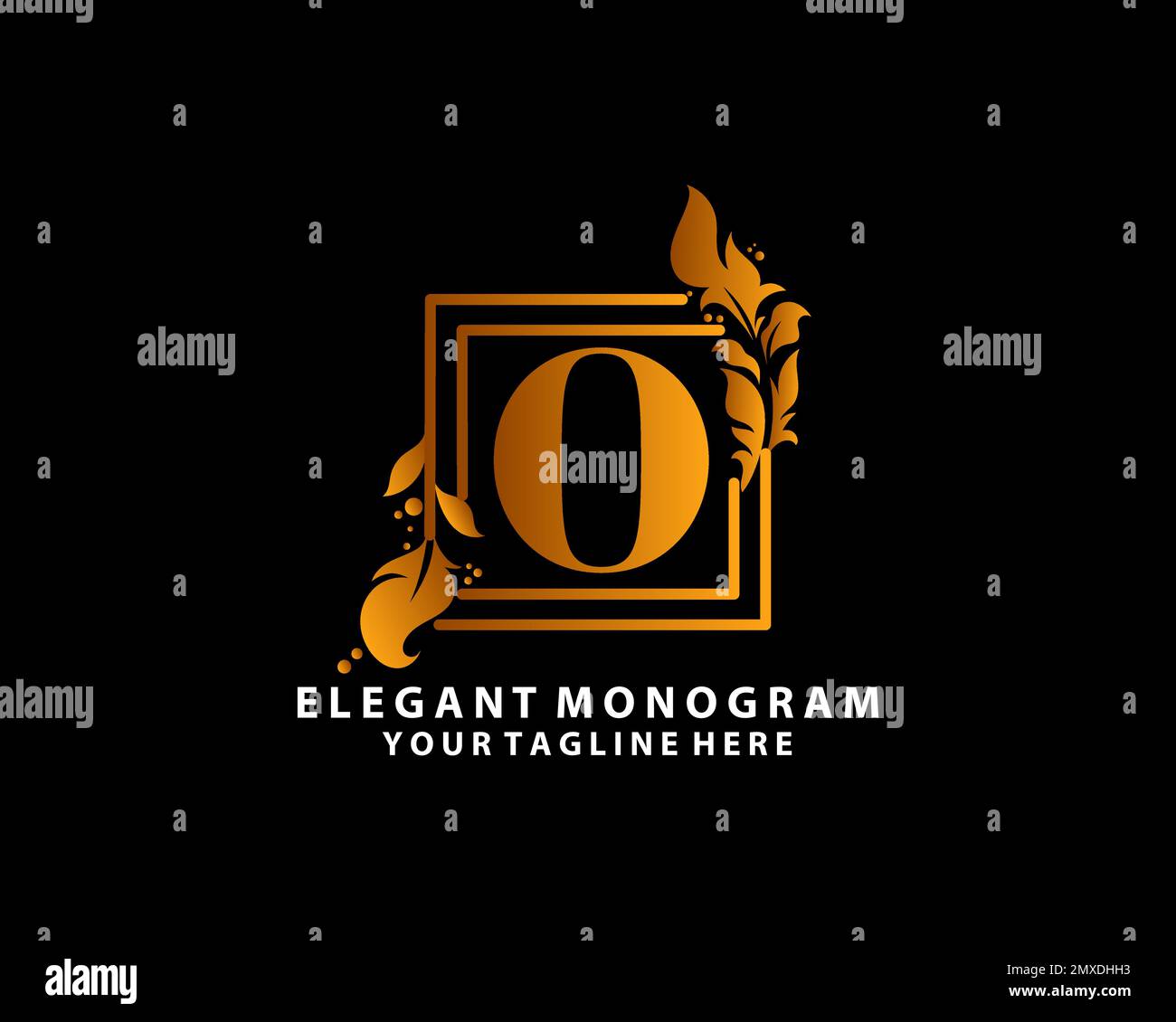 Lettera iniziale creativa o con bellissimi fiori disegnati a mano Illustrazione Vettoriale