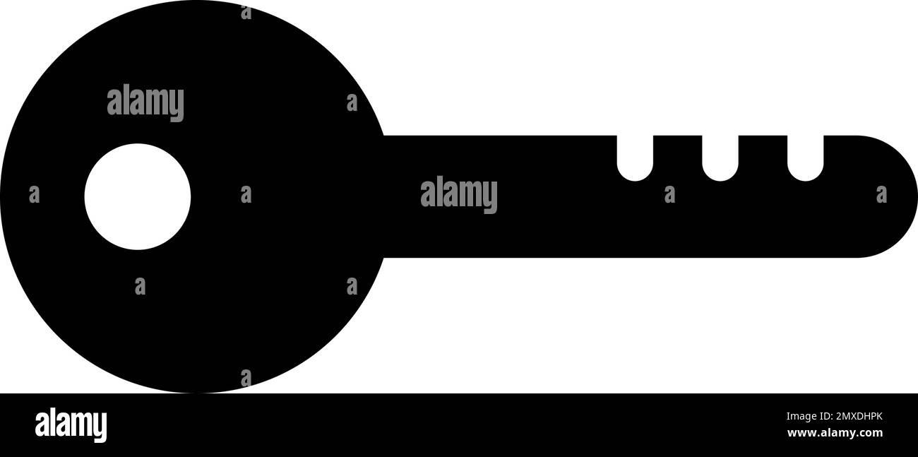 Icona della silhouette chiave. Chiave di accesso. Blocco. Vettore modificabile. Illustrazione Vettoriale