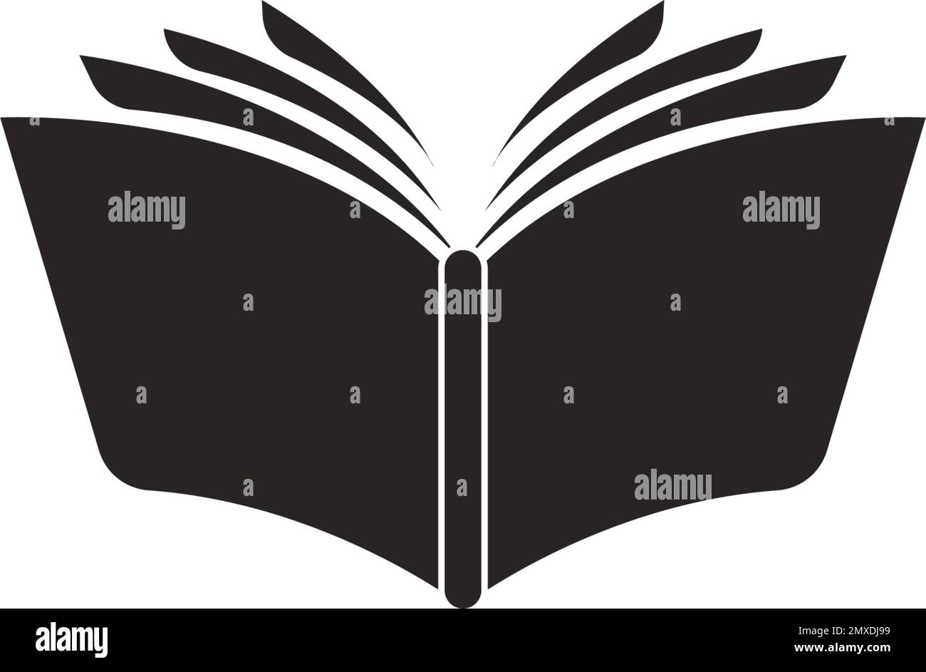 Disegno del logo dell'illustrazione vettoriale dell'icona del libro. Illustrazione Vettoriale