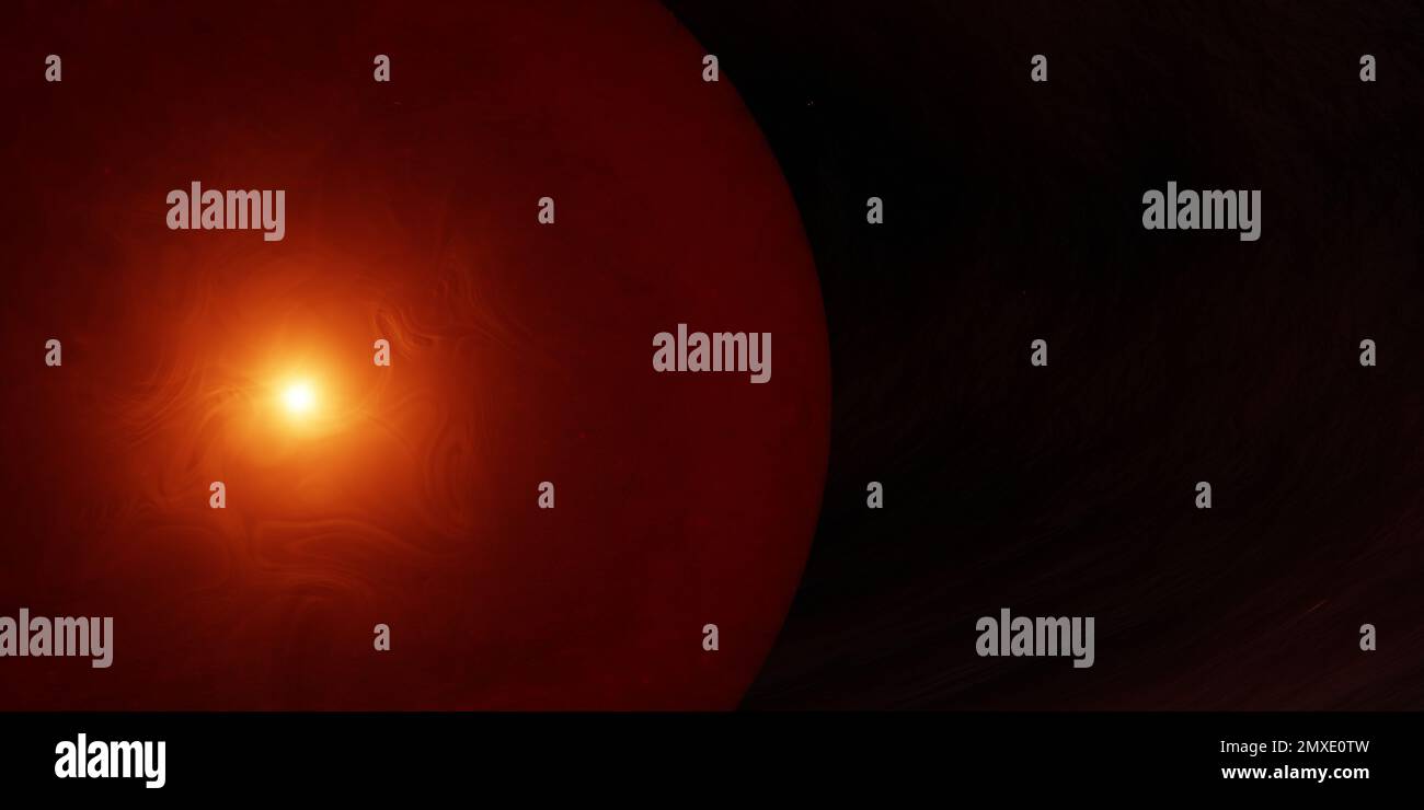 Il nucleo della terra e il calore circostante in 3D rendono. Foto Stock