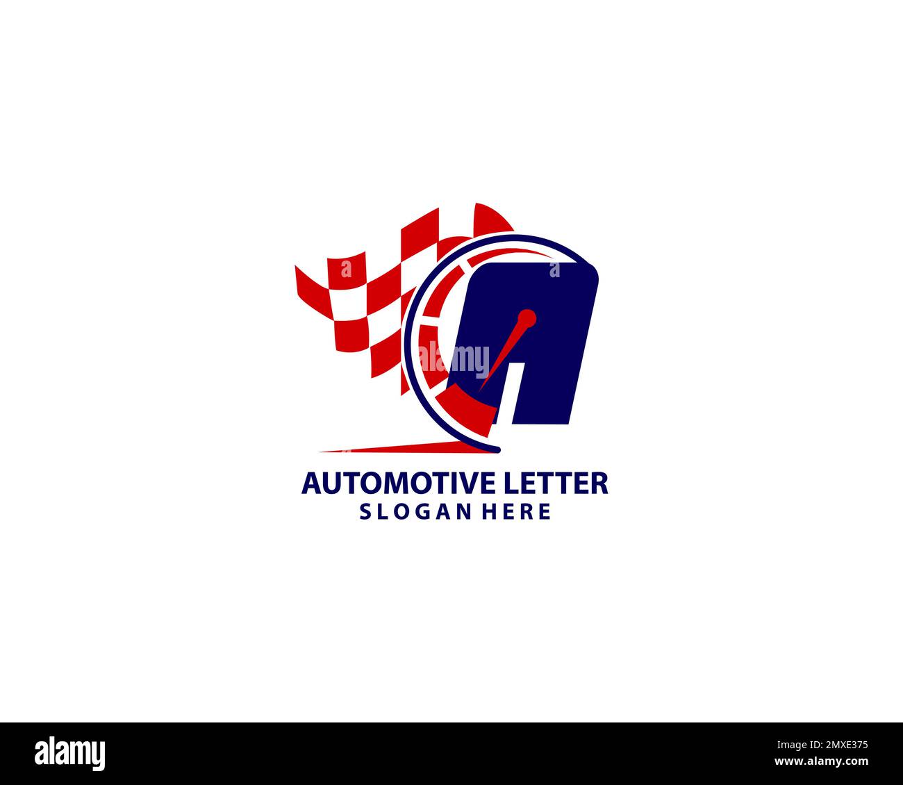 Velocità giri/min accelerazione del tachimetro con lettera iniziale A Logo Design ispirazione Illustrazione Vettoriale