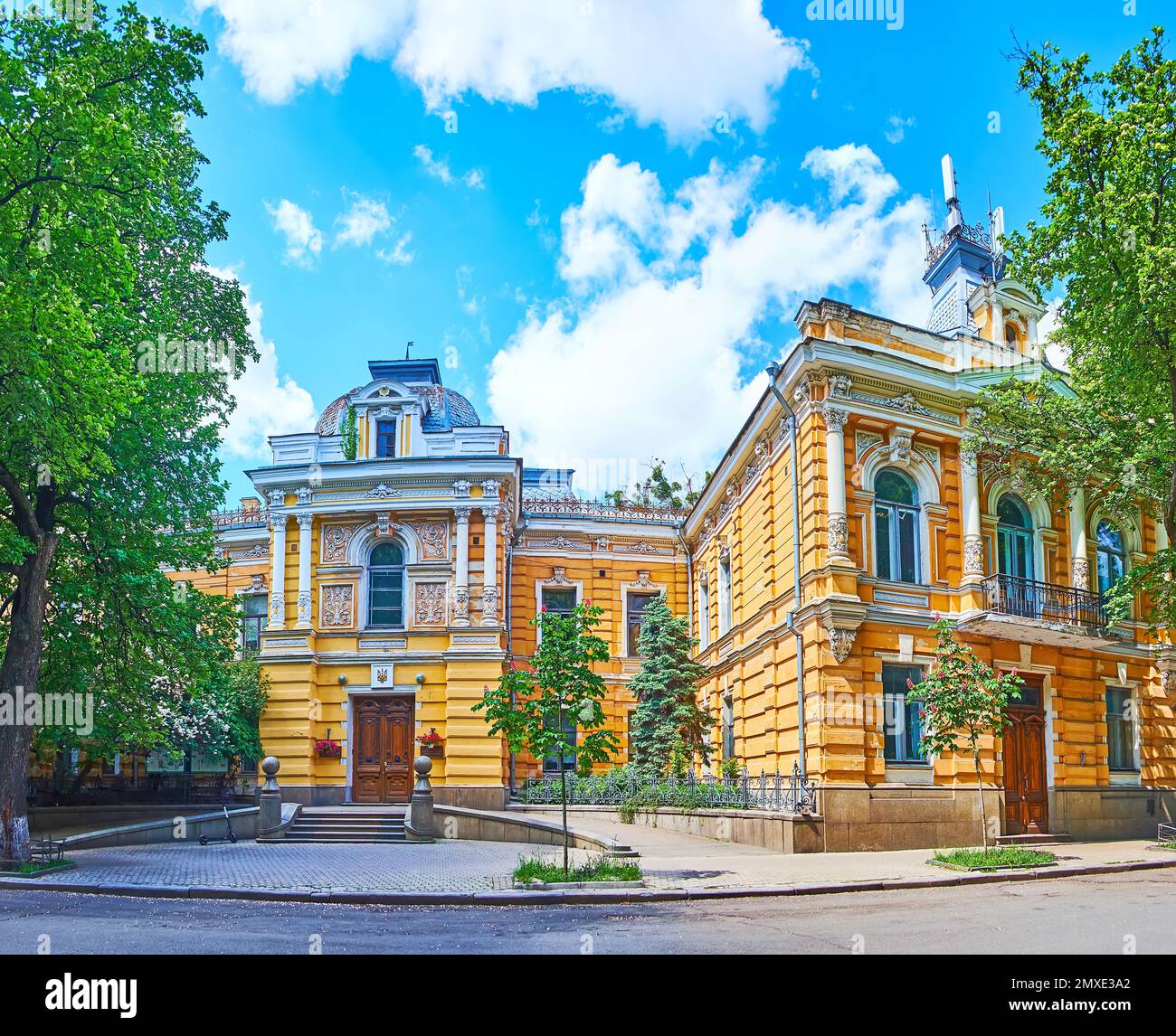 Elegante palazzo storico di Lieberman (Casa degli scrittori dell'Ucraina), situato in Bankova Street, Lypky, Pechersk, Kyiv, Ucraina Foto Stock