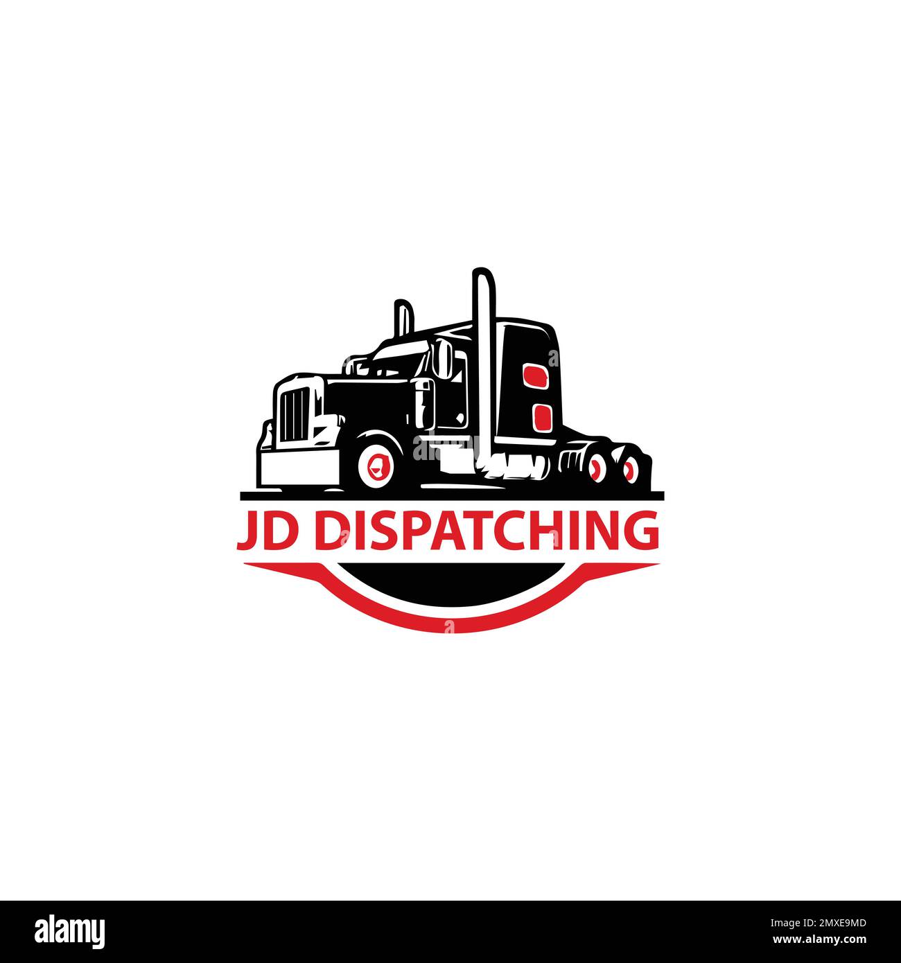 Logo commerciale logistica camion design trasporto rimorchio, express cargo delivery azienda modello idea Illustrazione Vettoriale