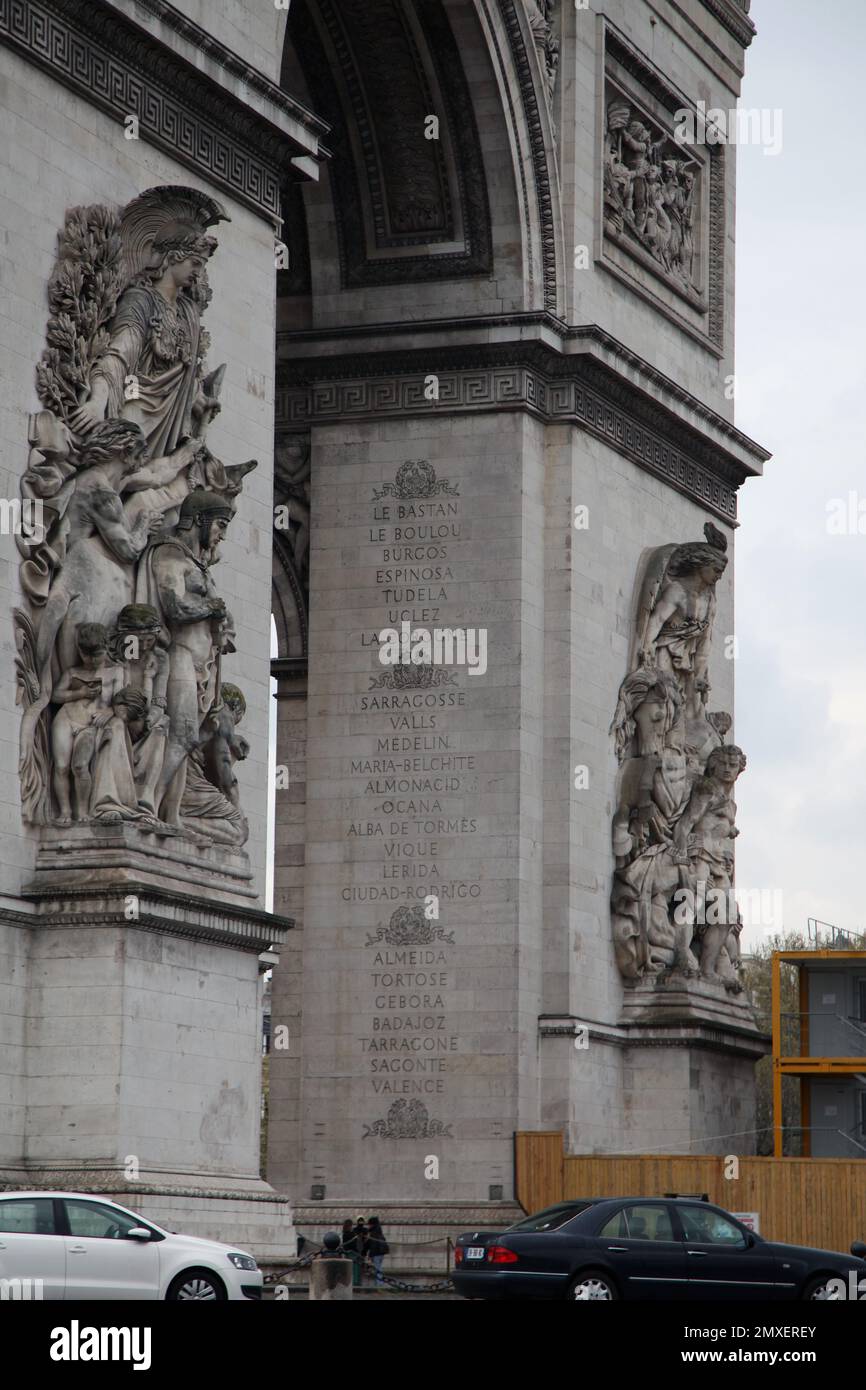 Arc de Triomphe de l'Étoile, Champs-Élysées, Parigi, Francia Foto Stock