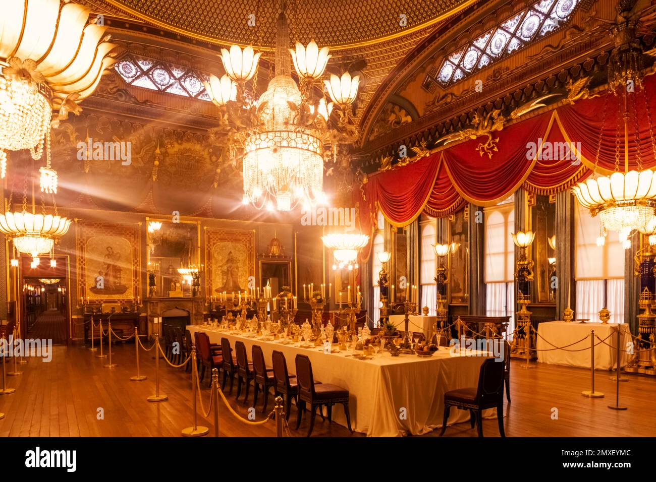 Inghilterra, East Sussex, Brighton, The Royal Pavilion, Banqueting Room *** Caption locale *** UK,United Kingdom,Gran Bretagna,Inghilterra,Inglese,Fr Foto Stock