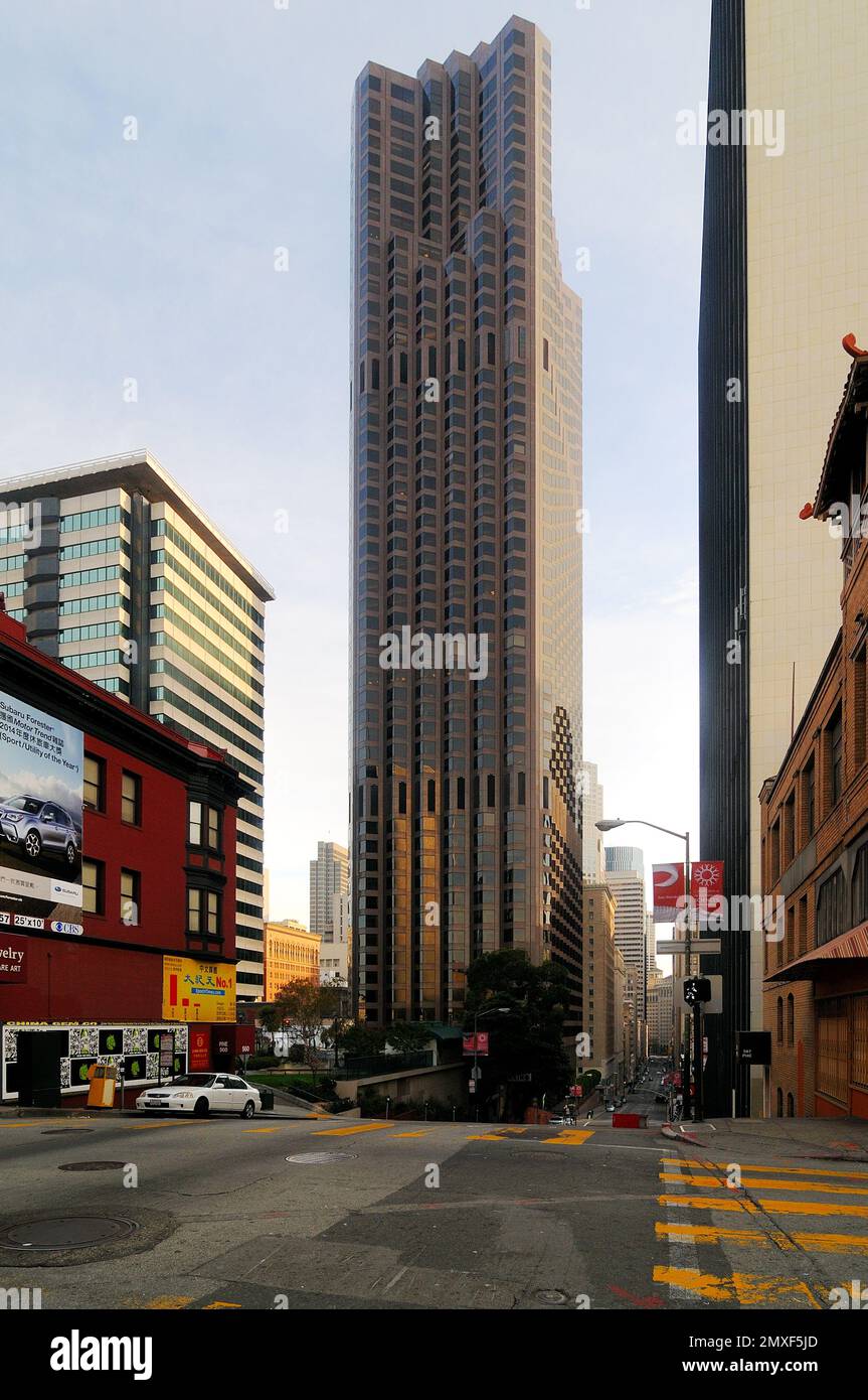 555 California Street grattacielo, precedentemente conosciuto Bank of America Center, a San Francisco, California. Foto Stock