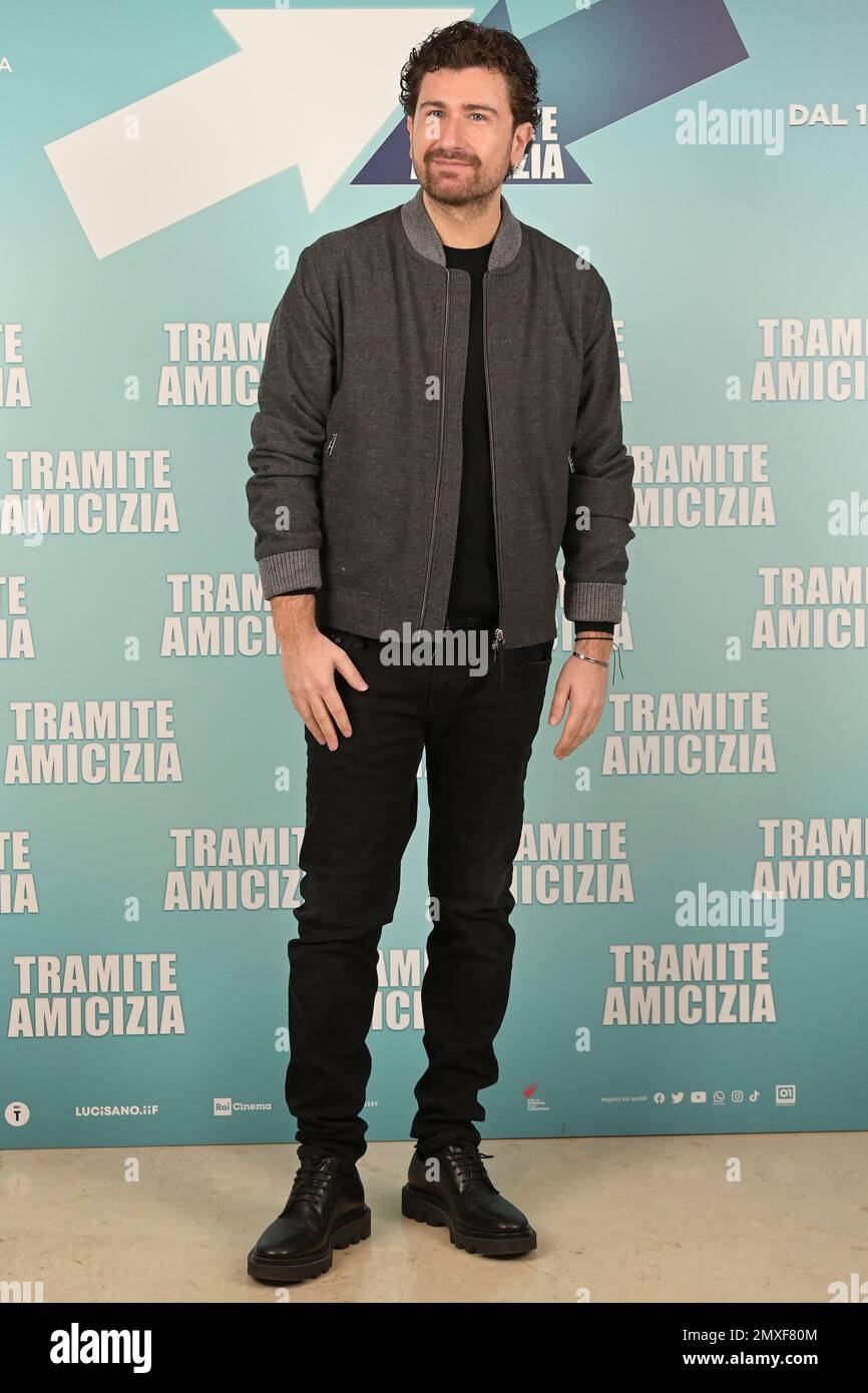 Alessandro Siani partecipa a una foto del film 'tramite amicizie' all'NH Collection Hotel Giustiniano. (Foto di Mario Cartelli / SOPA Images/Sipa USA) Foto Stock