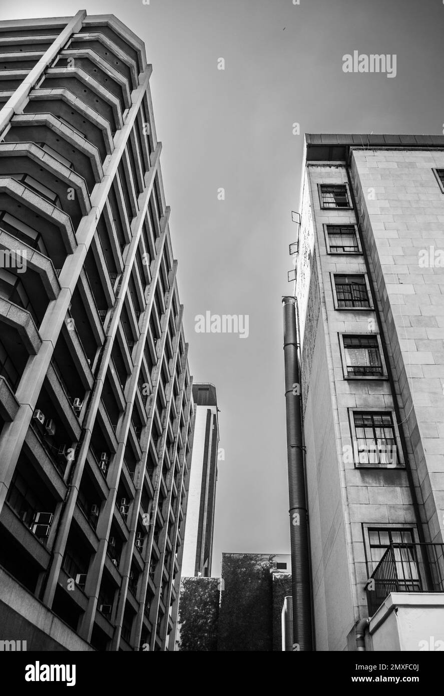 Un piccolo angolo di edifici residenziali Foto Stock