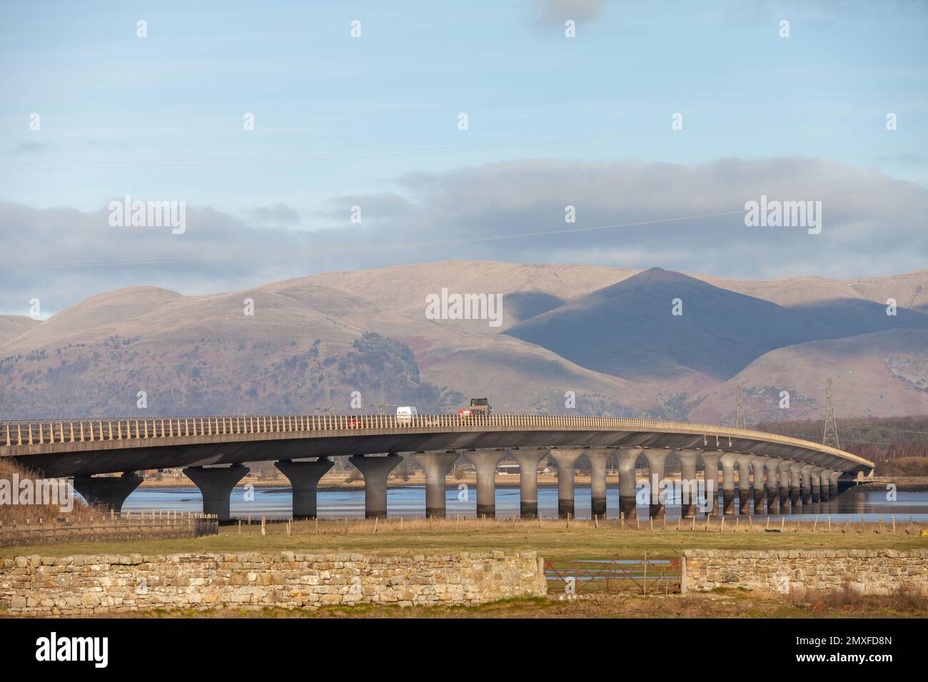 Clackmannanshire Bridge sul Firth of Forth in Scozia, che ha aperto al traffico il 19 novembre 2008 Foto Stock