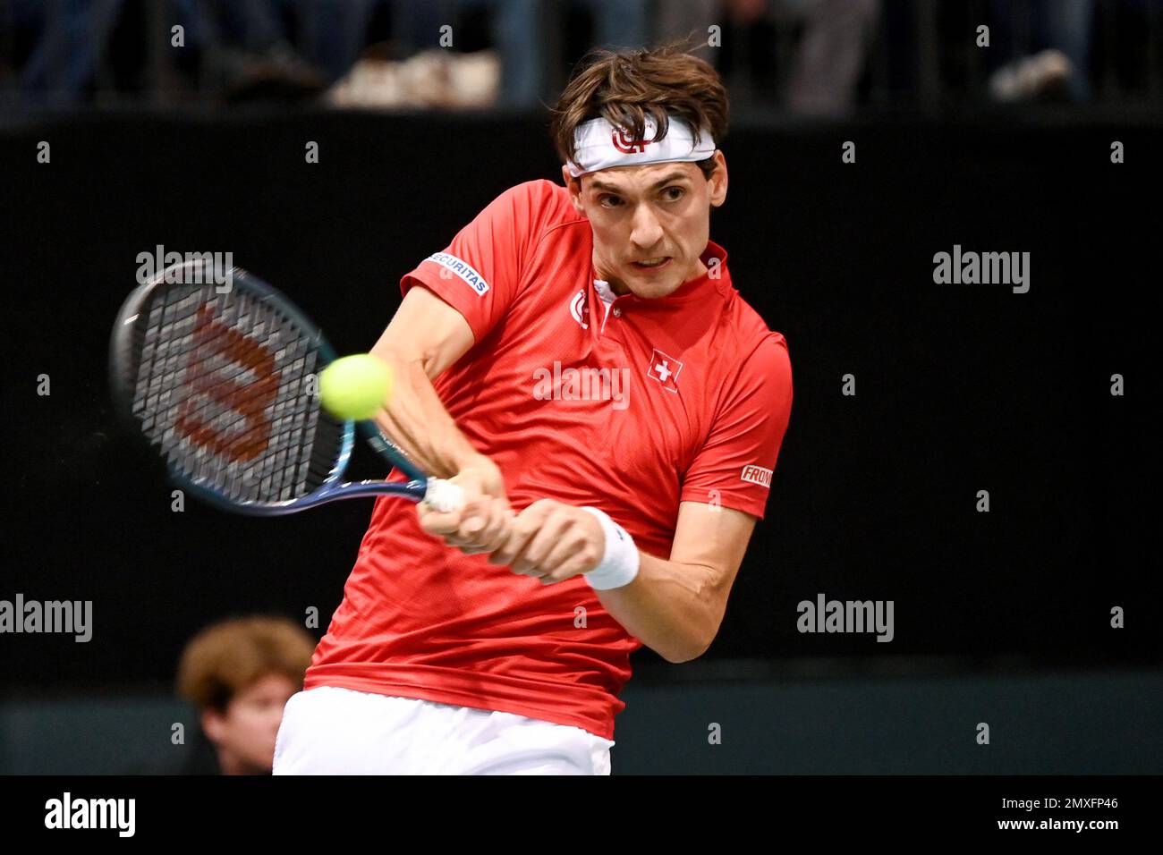 Treviri, Germania. 03rd Feb, 2023. Tennis: Uomini, Coppa Davis, turno di  qualificazione, Germania - Svizzera, single. Marc-