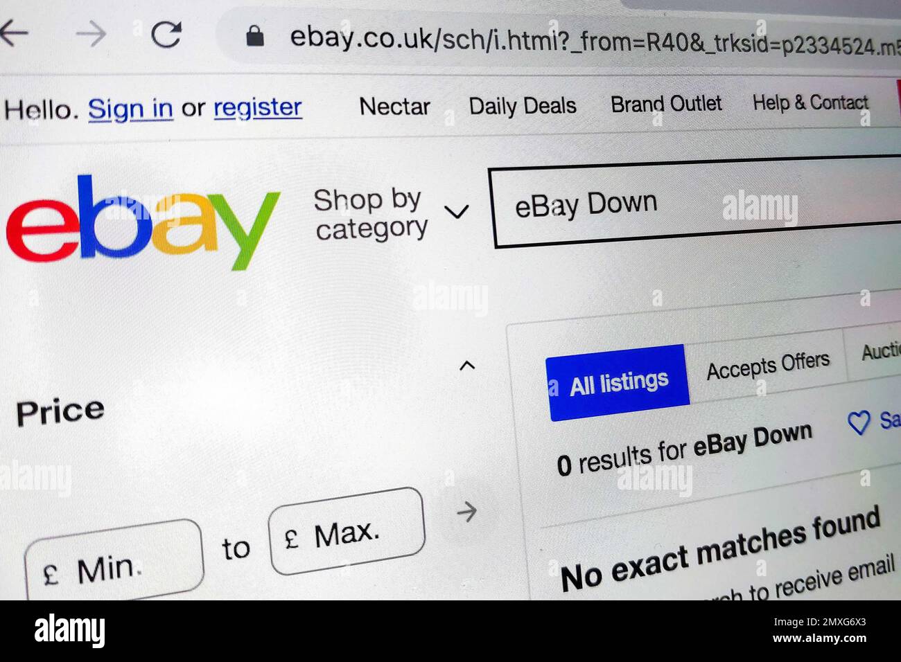 Sito ebay down immagini e fotografie stock ad alta risoluzione - Alamy