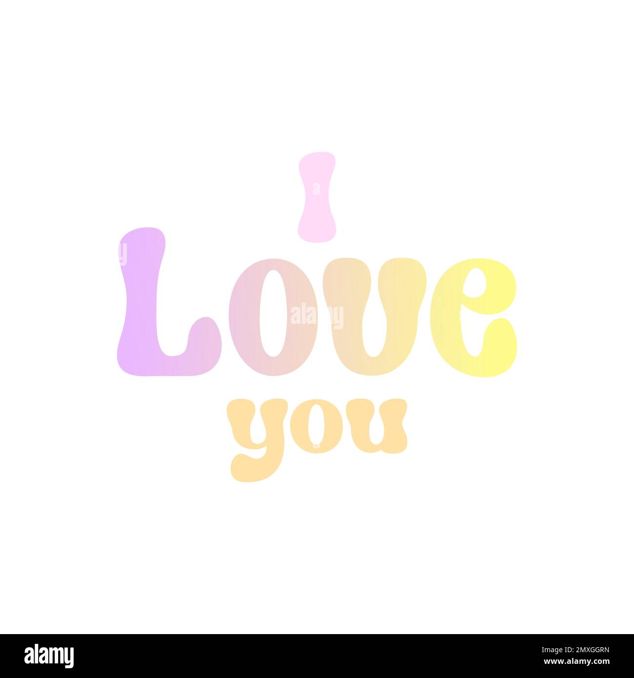 Ti amo il testo pastello gradiente colore groove stile Illustrazione Vettoriale
