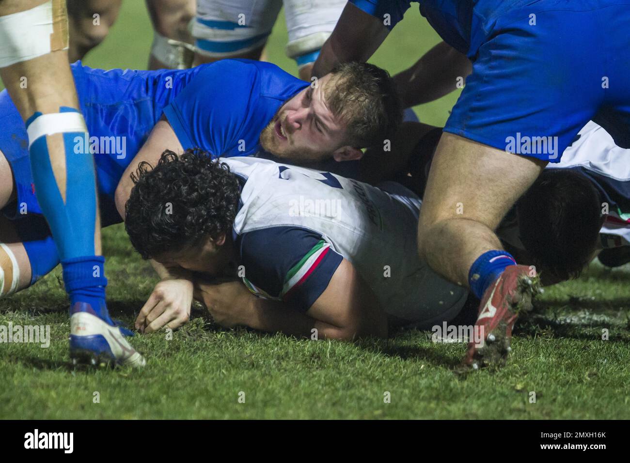 Treviso, Italia. 03rd Feb, 2023. Alex Mattioli durante il 2023 U20 - Italia vs Francia, Rugby sei Nazioni partita a Treviso, Italia, Febbraio 03 2023 Credit: Independent Photo Agency/Alamy Live News Foto Stock