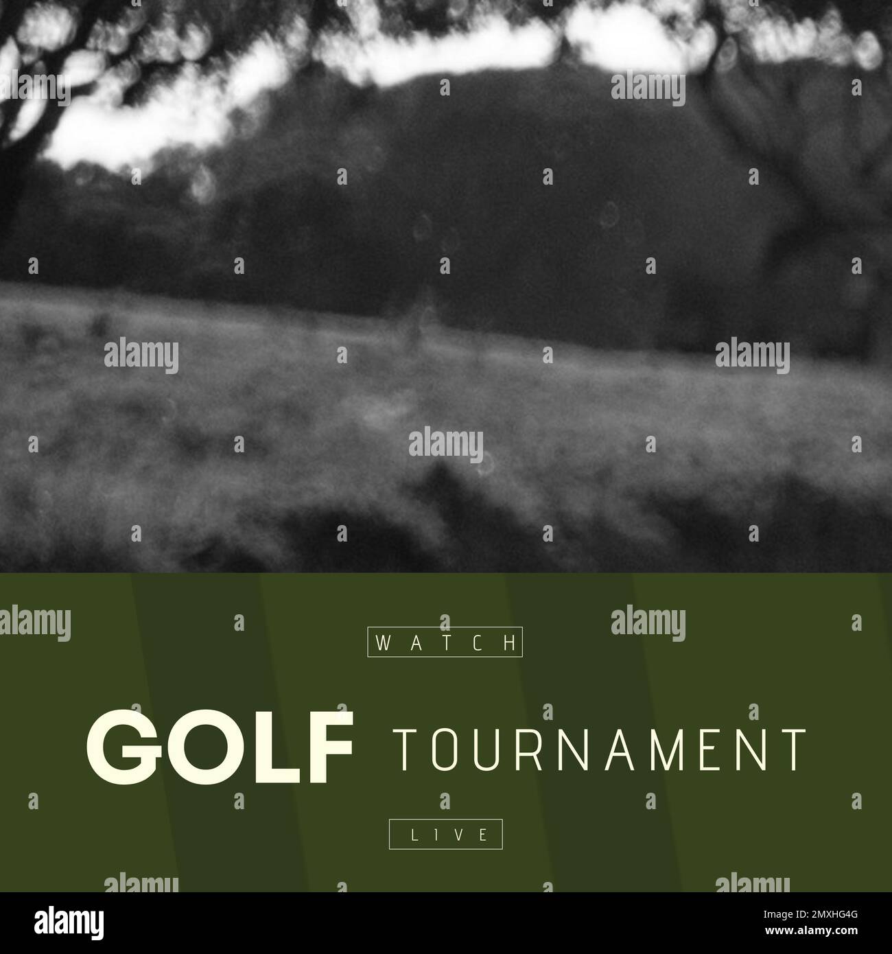 Immagine quadrata del torneo di golf su sfondo sfocato Foto Stock