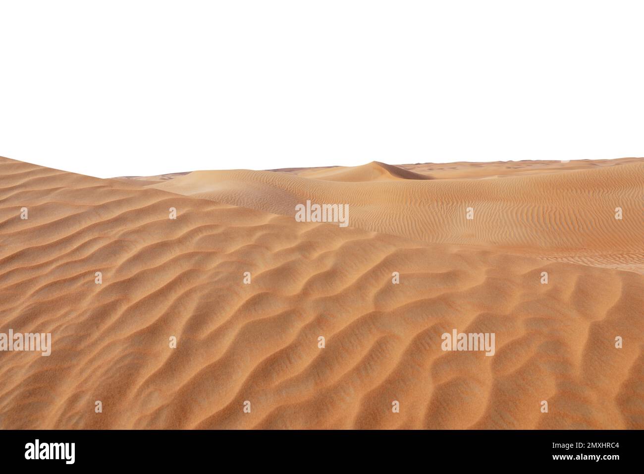 Grande duna di sabbia calda su sfondo bianco Foto Stock