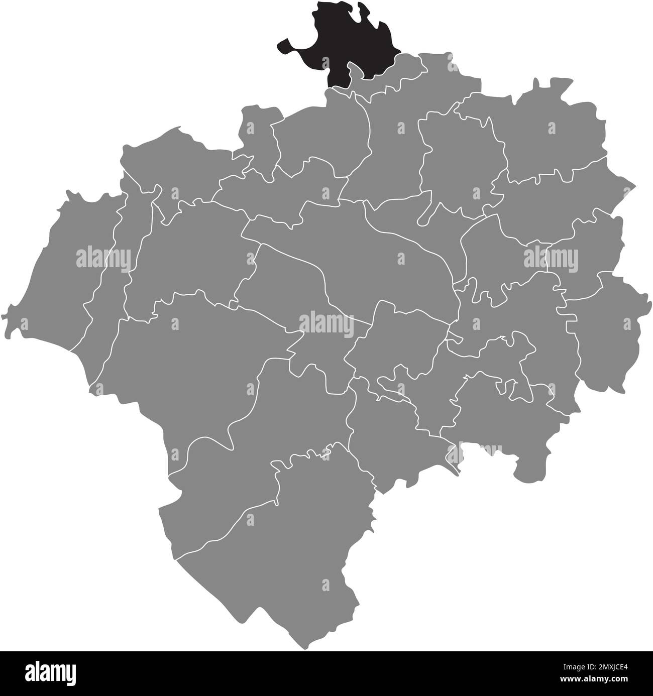 Mappa di localizzazione del DISTRETTO di BENTRUP, DETMOLD Illustrazione Vettoriale