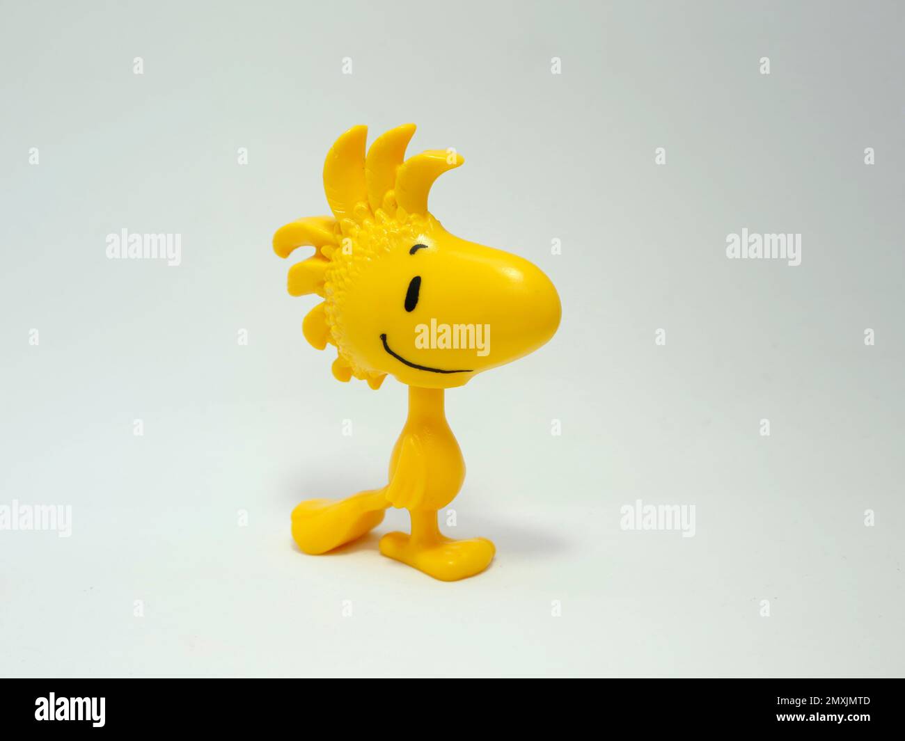 Woodstock. Amico di Snoopy e Charlie Brown. Noccioline comiche. Snoopy. Uccello giallo. Foto Stock