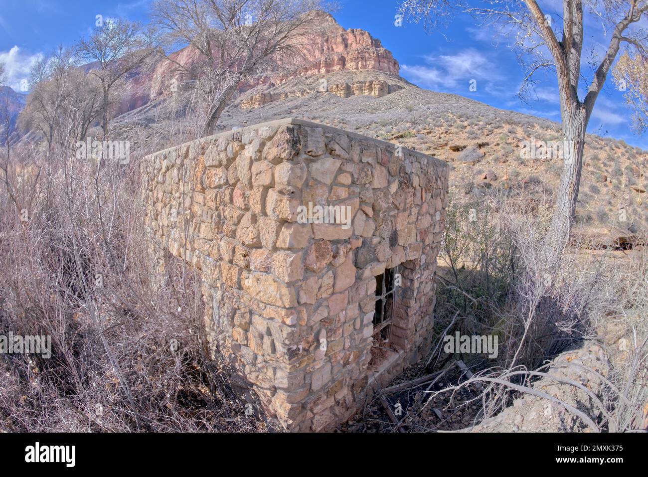 Rovine dei primi giorni del Grand Canyon Arizona lungo il Bright Angel Trail appena a nord dei Giardini Havasupai nel Garden Creek Canyon. Foto Stock