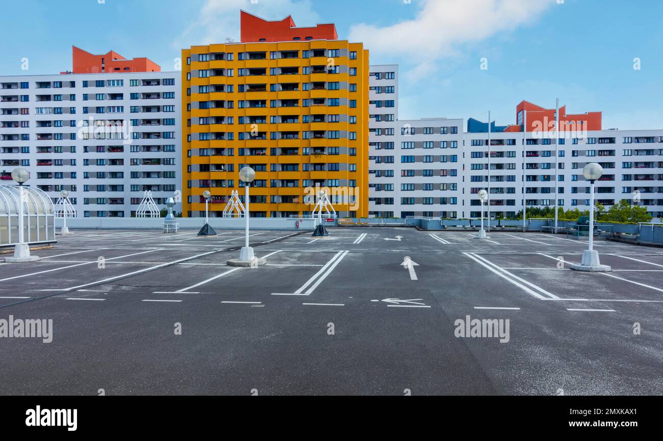 Alti edifici nel Märkisches Viertel a Reinickendorf, Berlino, Germania, Europa Foto Stock