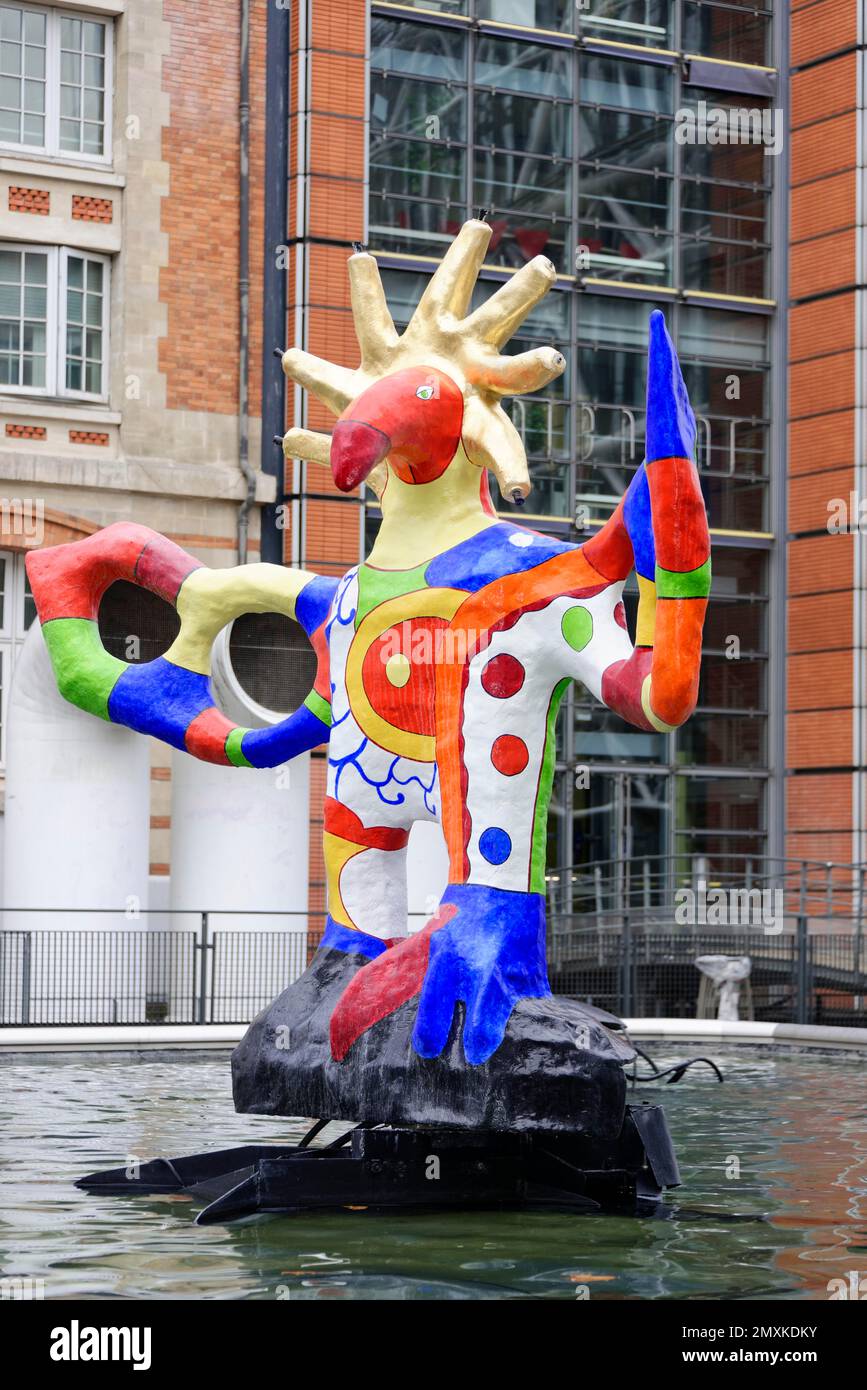 Fontana Stravinsky, Piazza Igor Stravinsky, Centro Georges Pompidou, Parigi Foto Stock