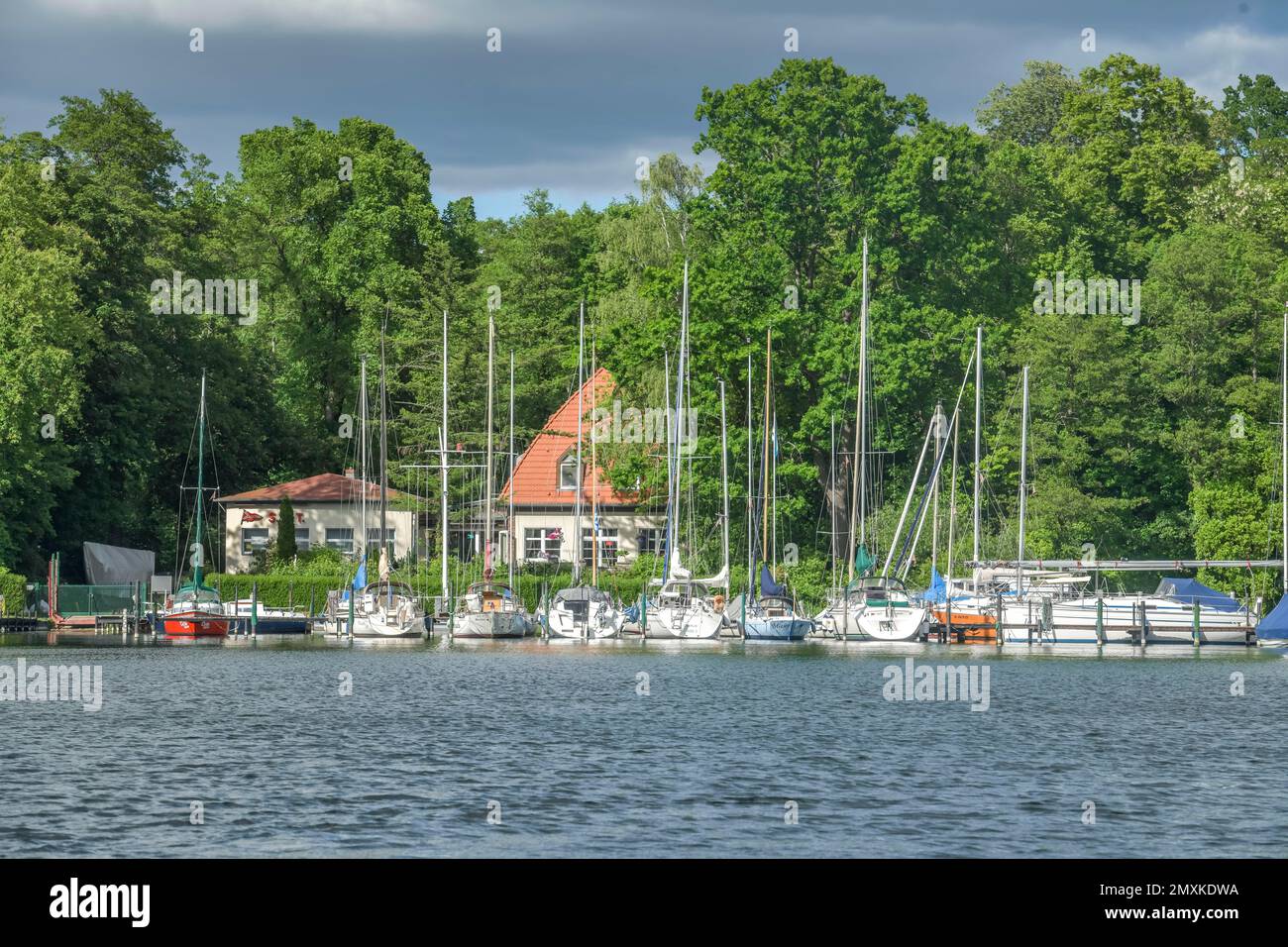 Associazione dei marinai di Tegel, Jetty, Große Malche, Tegeler See, Tegel, Reinickendorf, Berlino, Germania, Europa Foto Stock