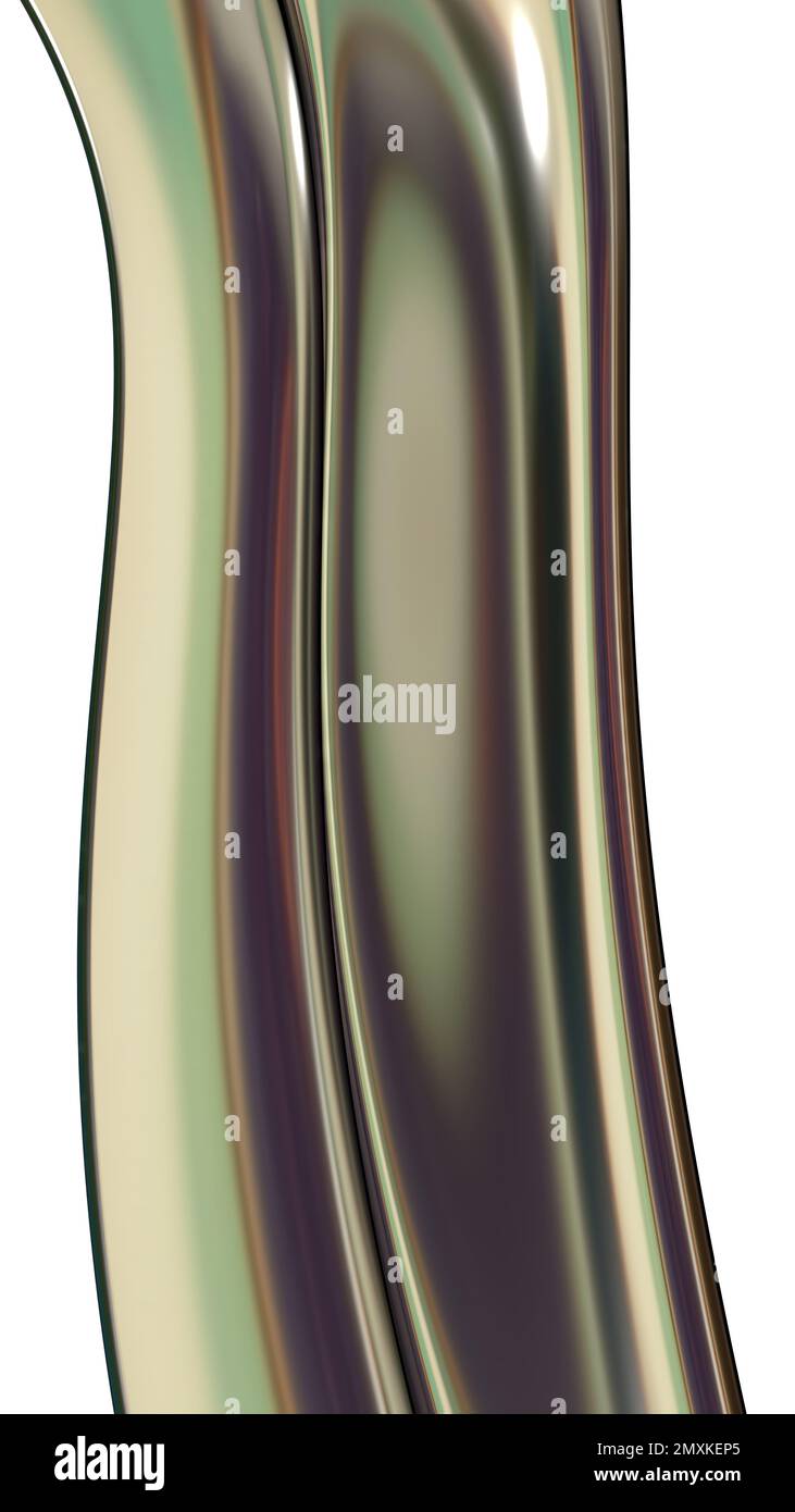 Tenda in metallo isolata in oro scuro come Abstract, drammatica, moderna, lussuosa ed esclusiva grafica 3D rendering elemento di sfondo materiale. Hig Foto Stock