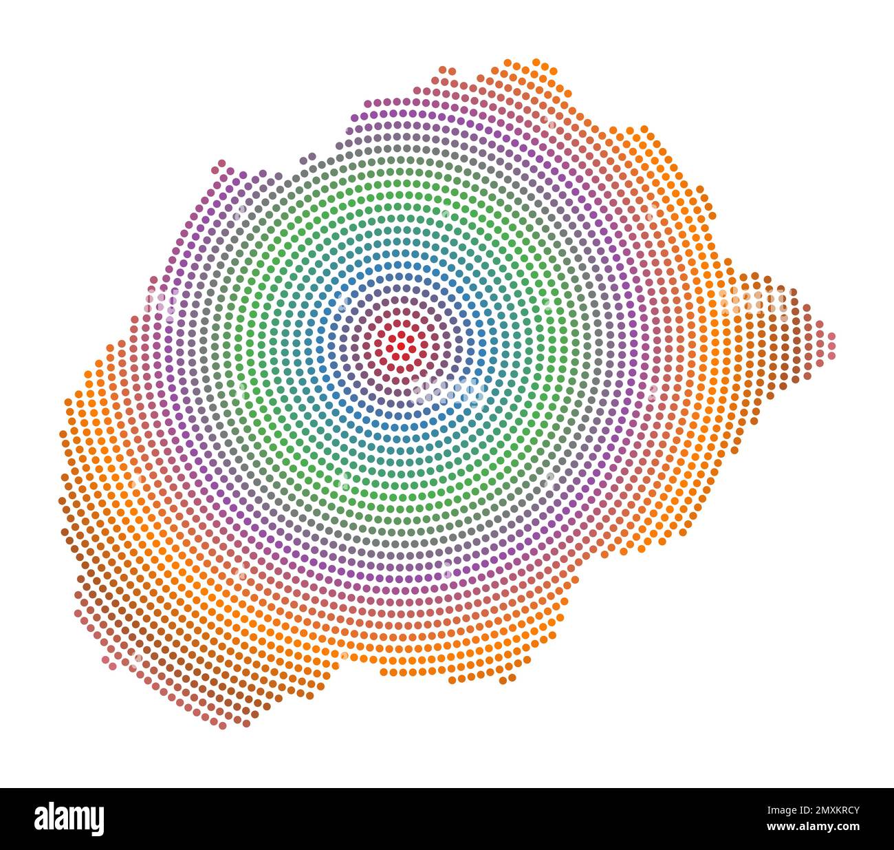 Mappa punteggiata di Alegranza. Forma digitale di Alegranza. Icona tecnologica dell'isola con punti graduati. Bella illustrazione vettoriale. Illustrazione Vettoriale