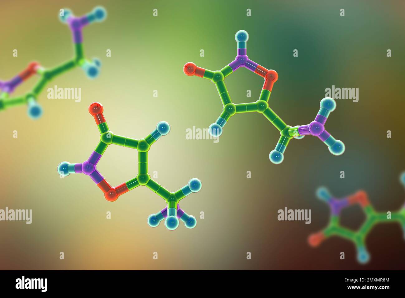 Molecola di muscimolo, illustrazione Foto Stock