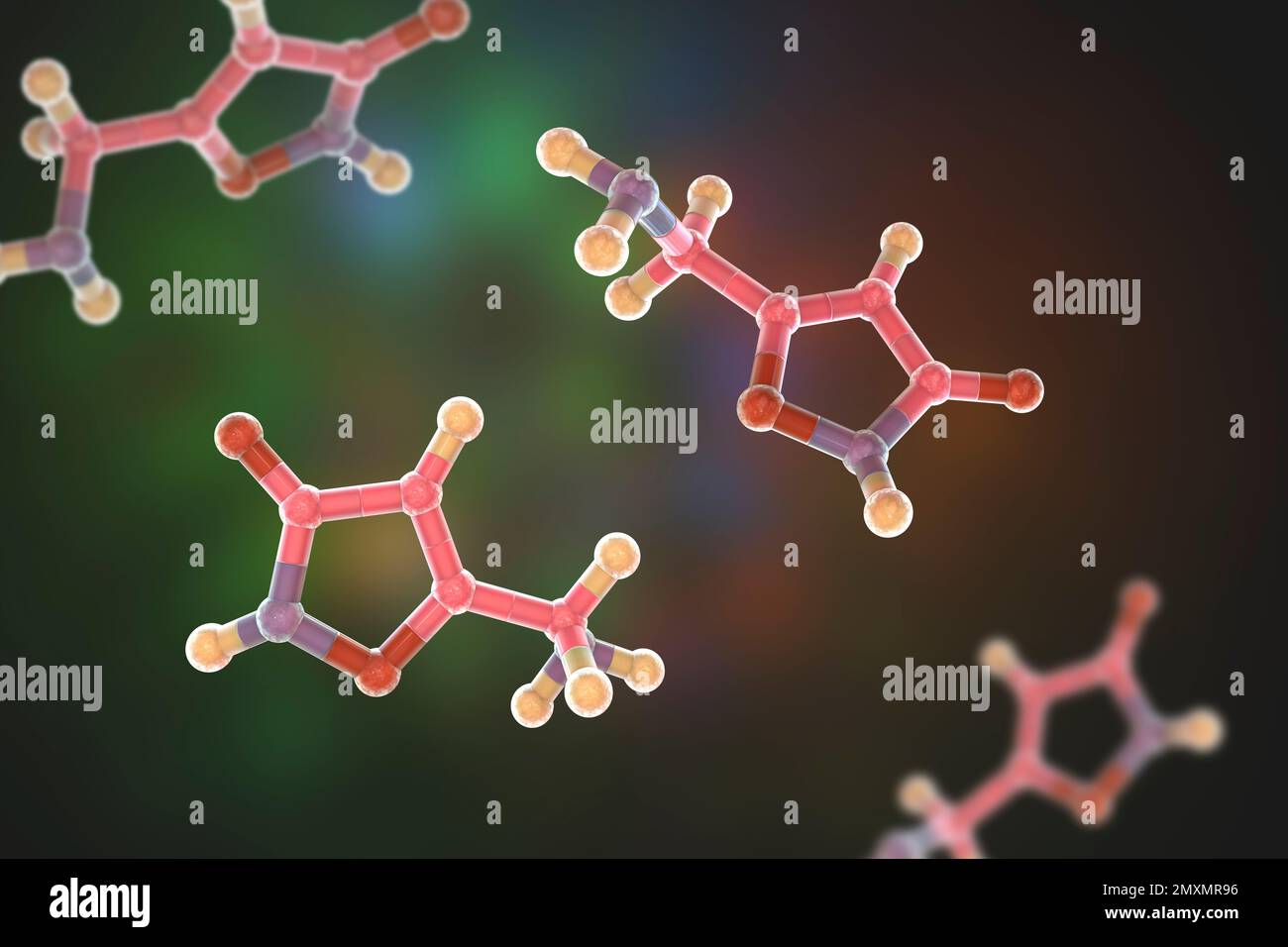 Molecola di muscimolo, illustrazione Foto Stock