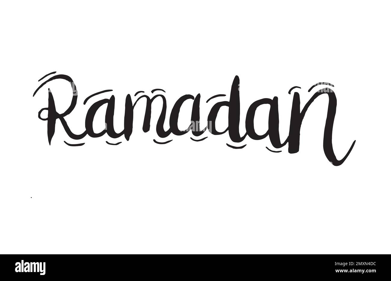 Ramadan calligraphy scritto a mano che scrive la citazione. Concetto di celebrazione EID al FIR. Digiuno concetto islamico. Illustrazione Vettoriale