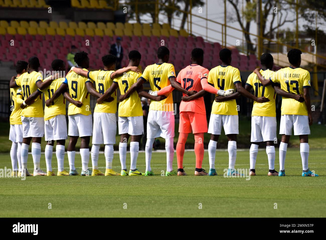 Bogota, Colombia. 03rd Feb, 2023. Nazionale dell'Ecuador durante la partita del Torneo sudamericano CONMEBOL tra Ecuador e Uruguay, a Bogotà, Colombia, il 3 febbraio 2023. Photo by: Cristian Bayona/Long Visual Press Credit: Long Visual Press/Alamy Live News Foto Stock