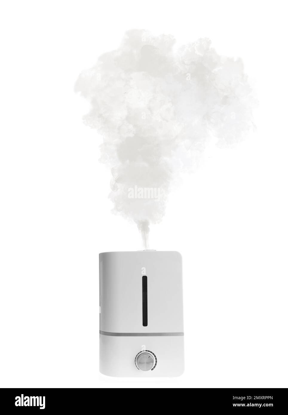 Nuovo umidificatore d'aria moderno con isolamento a vapore su bianco Foto Stock