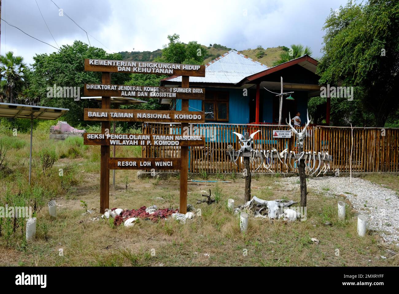 Parco Nazionale di Indonesia Komodo - Stazione di Ranger Foto Stock