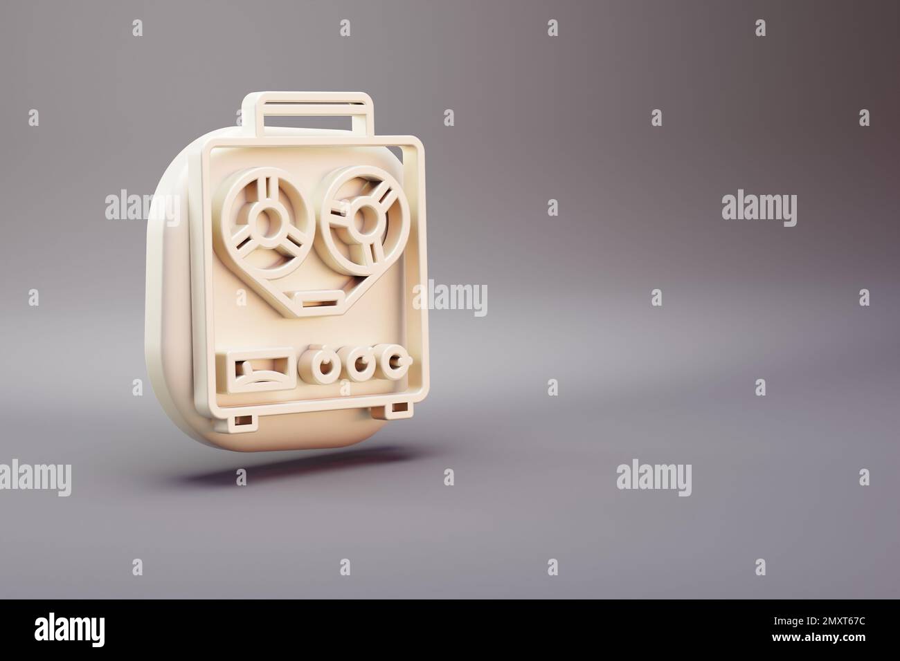 Bella illustrazione strumento musicale Old Audio Recorder icone simbolo su uno sfondo rosa brillante. illustrazione del rendering 3d. Schema di sfondo Foto Stock