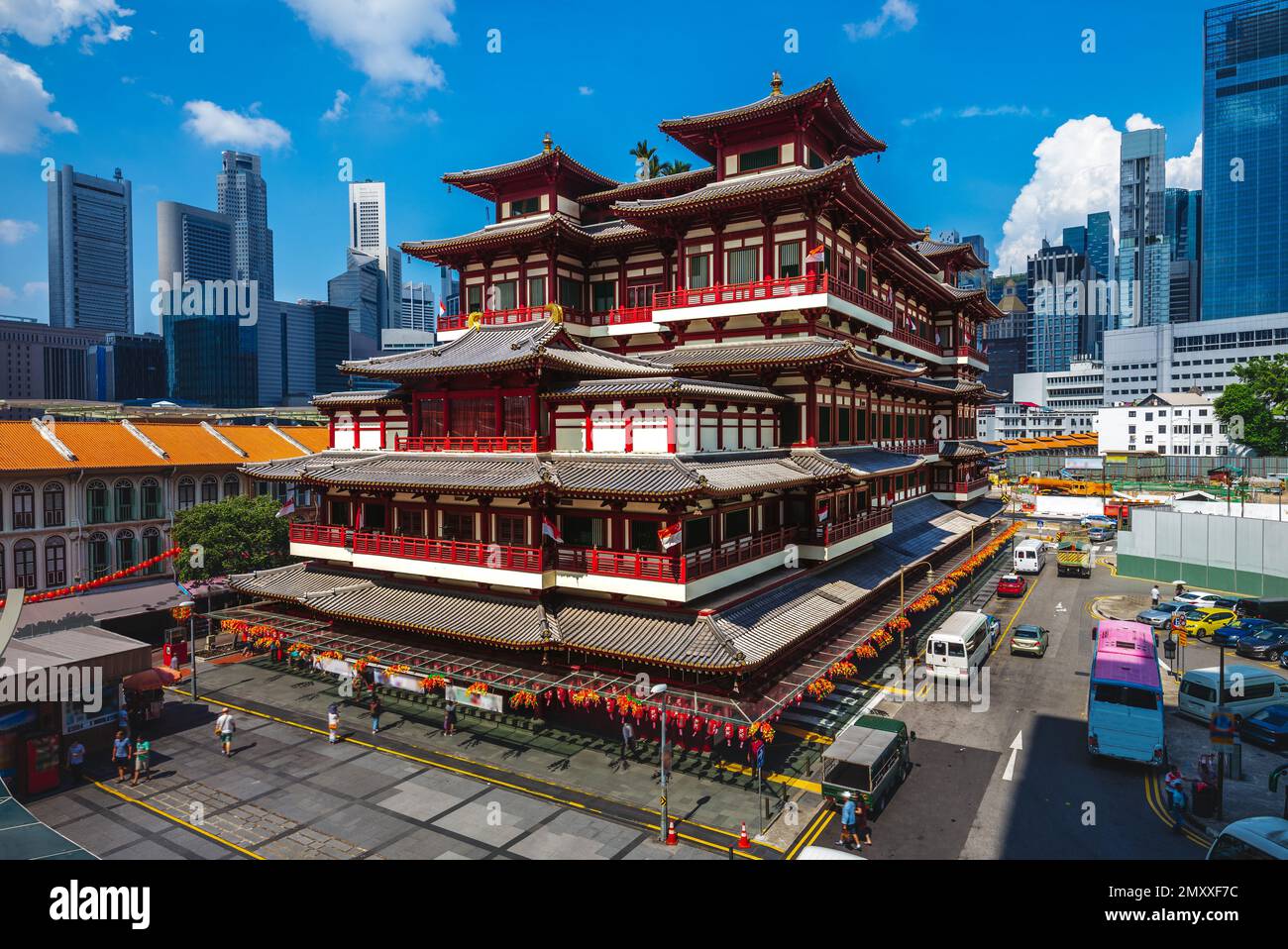 Tempio e Museo della Reliquia dei denti di Buddha a chinatown, singapore Foto Stock